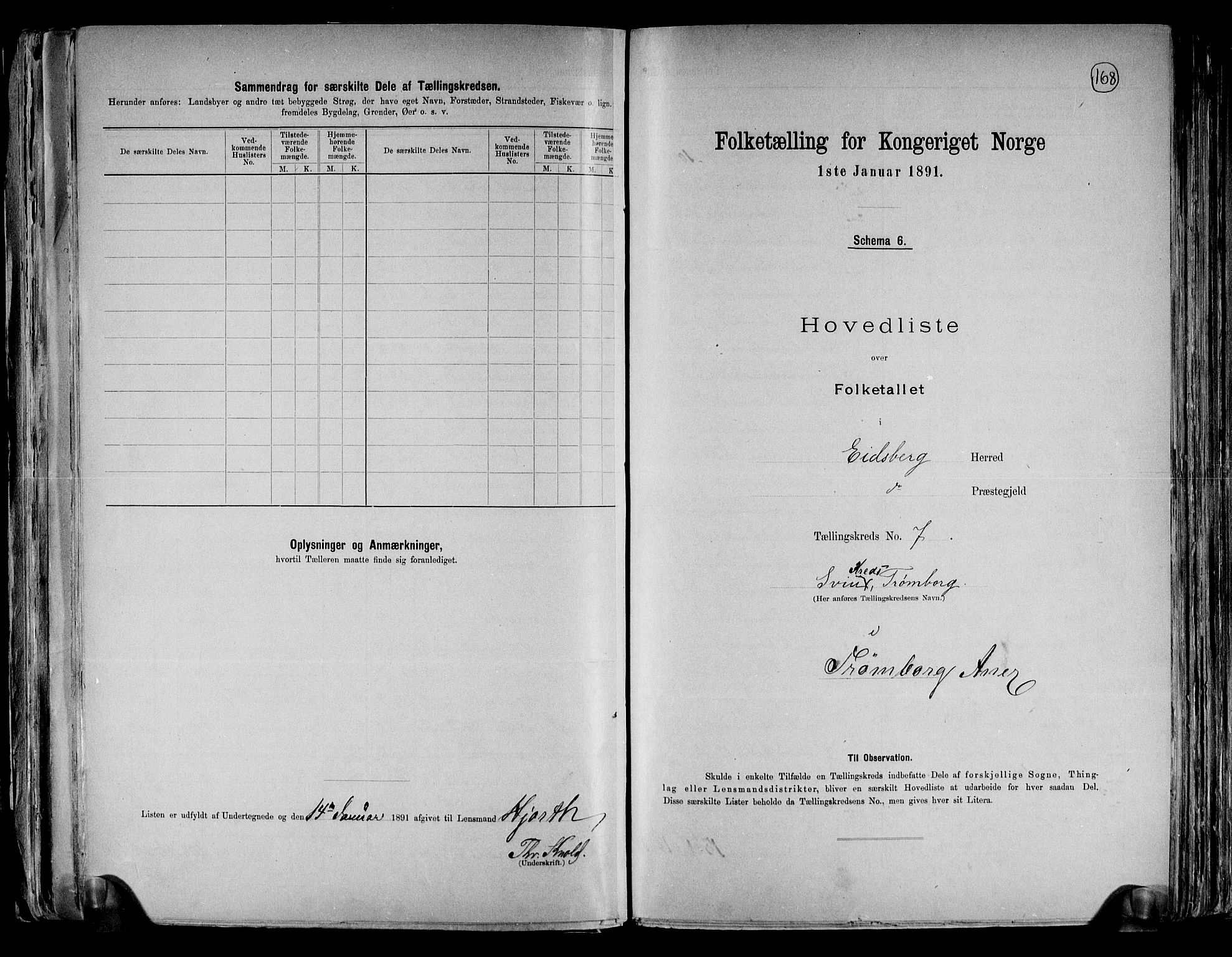 RA, 1891 census for 0125 Eidsberg, 1891, p. 20