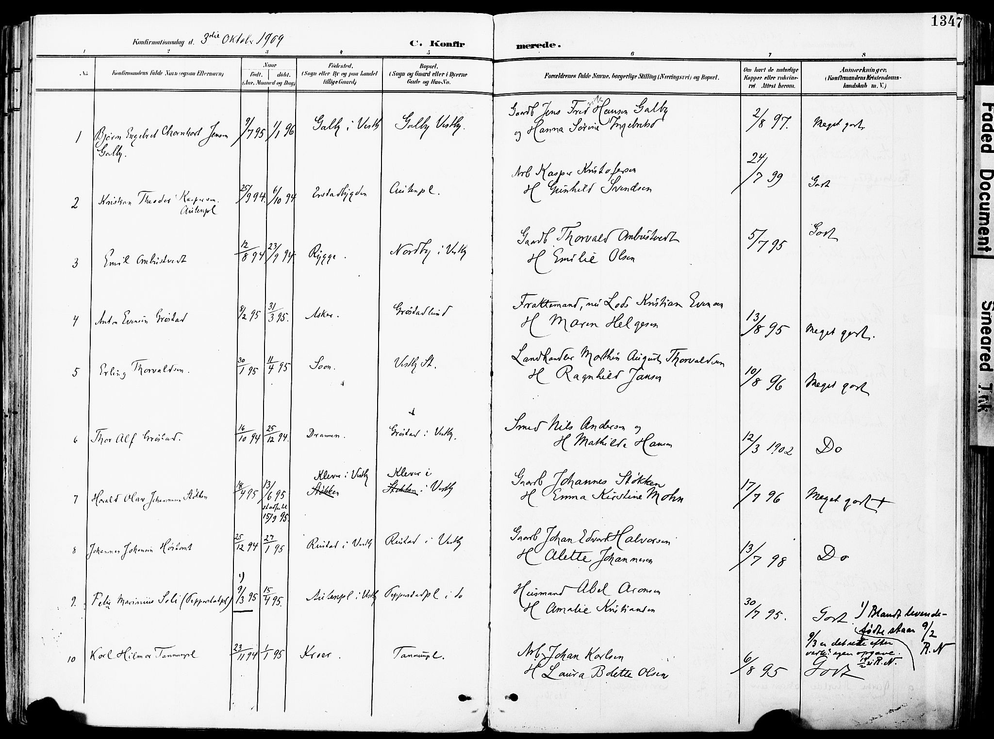 Vestby prestekontor Kirkebøker, SAO/A-10893/F/Fa/L0010: Parish register (official) no. I 10, 1900-1926, p. 134