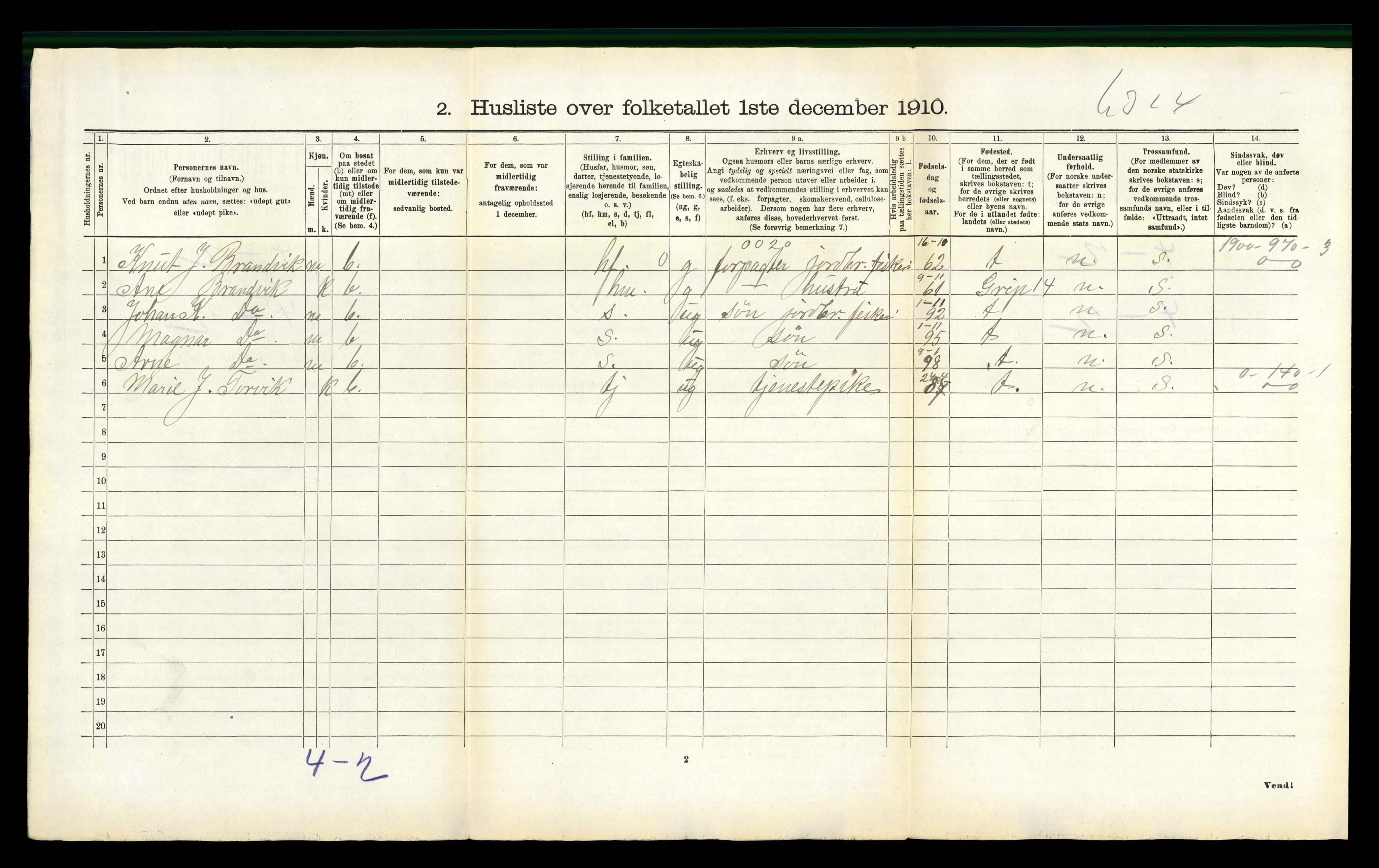 RA, 1910 census for Gjemnes, 1910, p. 78