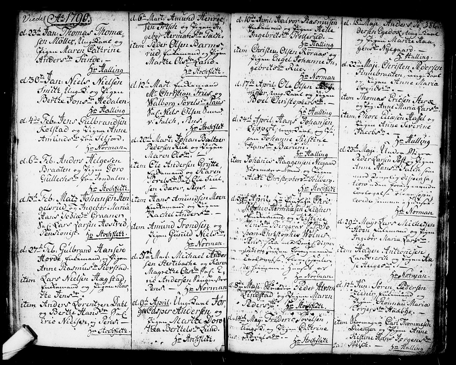 Kongsberg kirkebøker, SAKO/A-22/F/Fa/L0006: Parish register (official) no. I 6, 1783-1797, p. 386