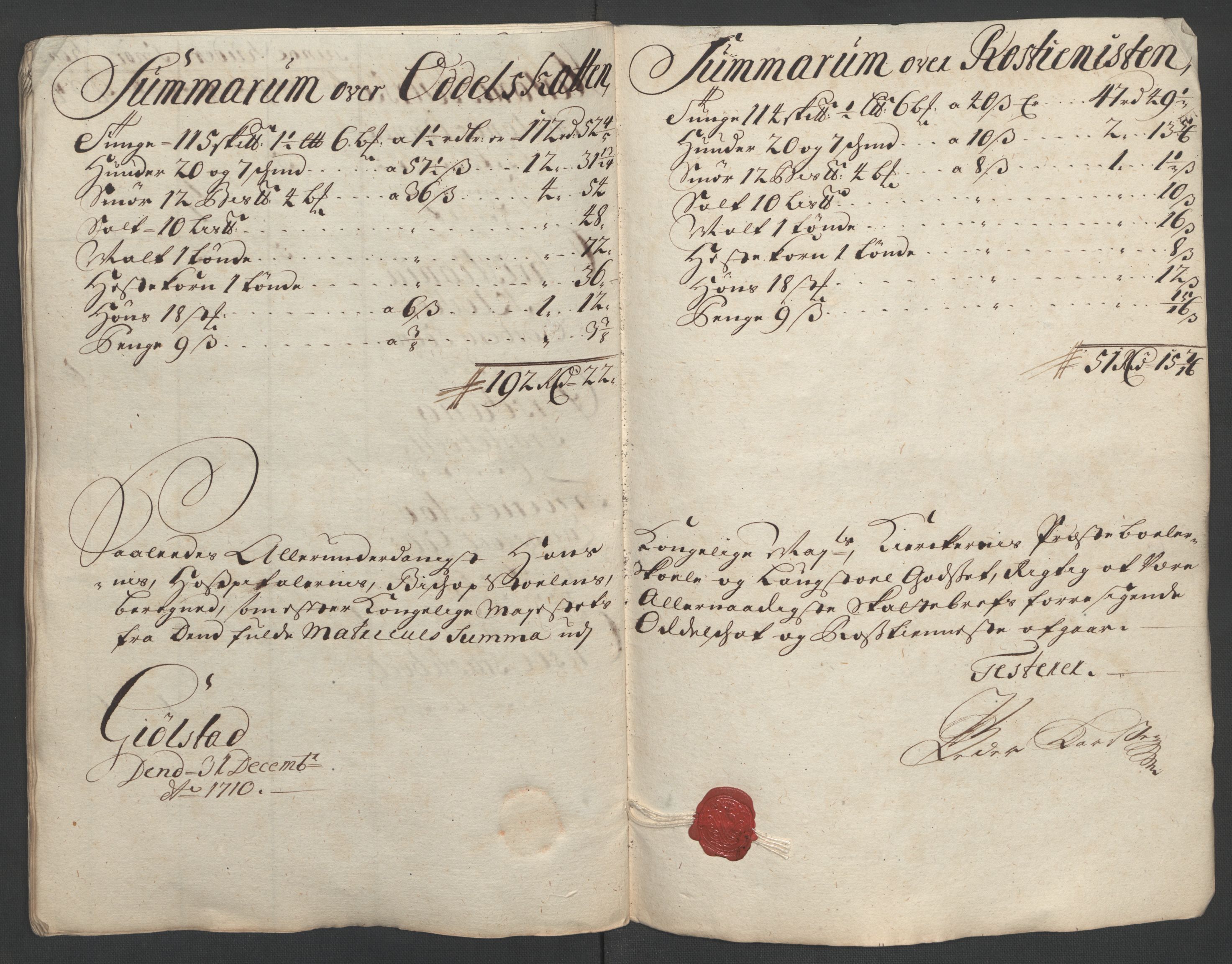 Rentekammeret inntil 1814, Reviderte regnskaper, Fogderegnskap, AV/RA-EA-4092/R07/L0302: Fogderegnskap Rakkestad, Heggen og Frøland, 1710, p. 353