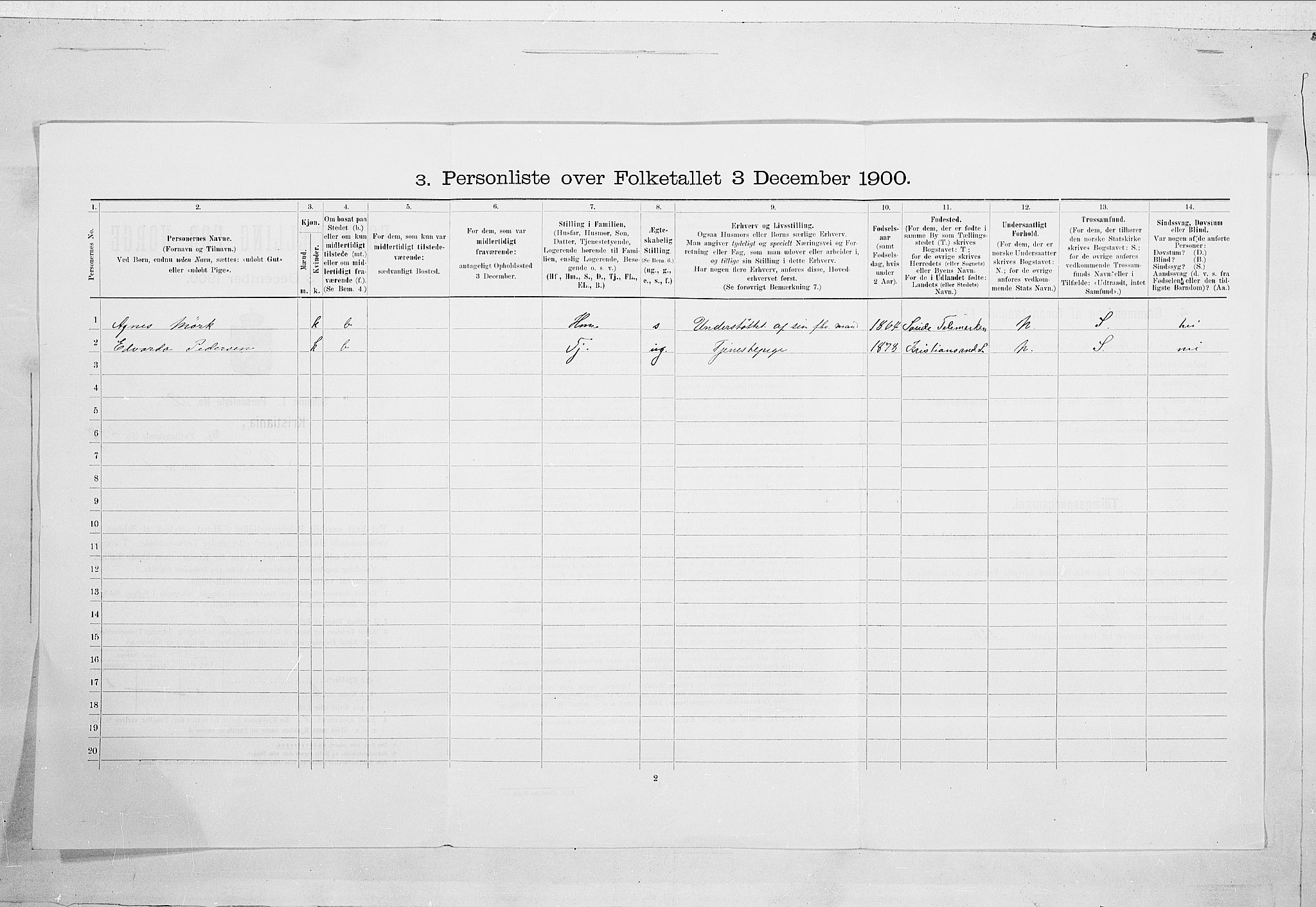 SAO, 1900 census for Kristiania, 1900, p. 111834