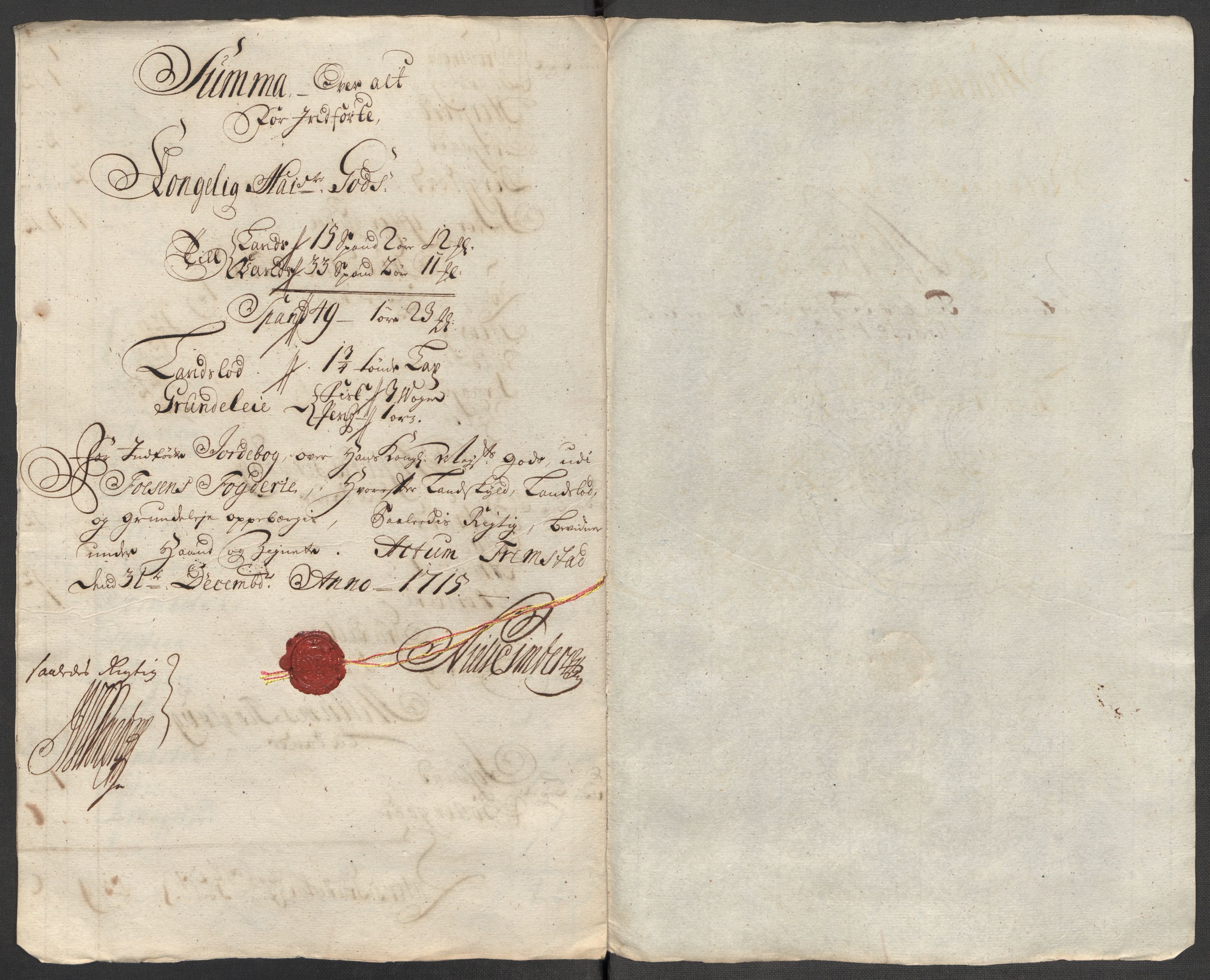 Rentekammeret inntil 1814, Reviderte regnskaper, Fogderegnskap, AV/RA-EA-4092/R57/L3863: Fogderegnskap Fosen, 1715, p. 161