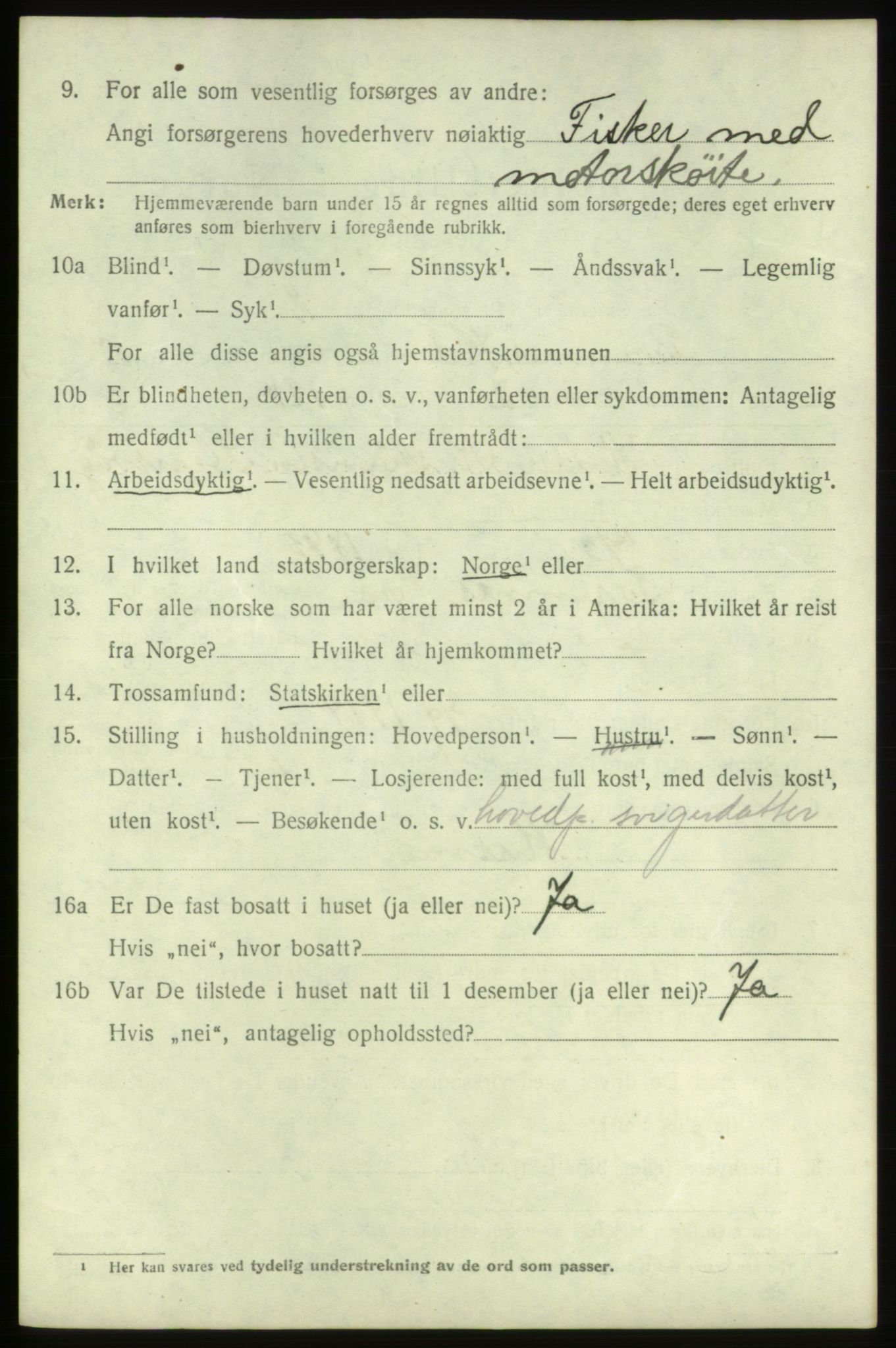 SAB, 1920 census for Bremnes, 1920, p. 6371