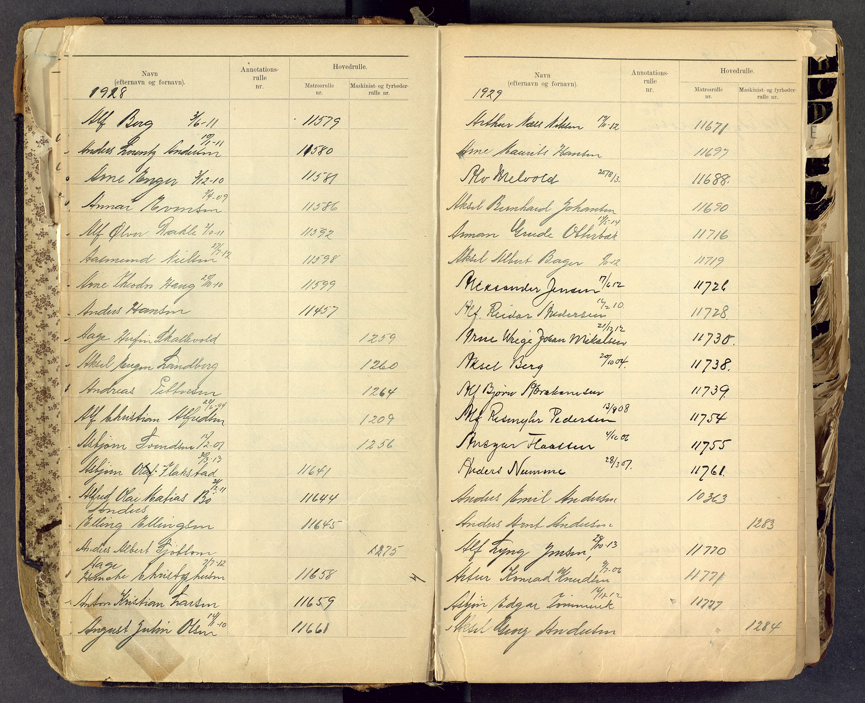 Tønsberg innrulleringskontor, AV/SAKO-A-786/G/Ga/L0002: Register til annotasjons- og hovedrulle, 1907-1933, p. 26