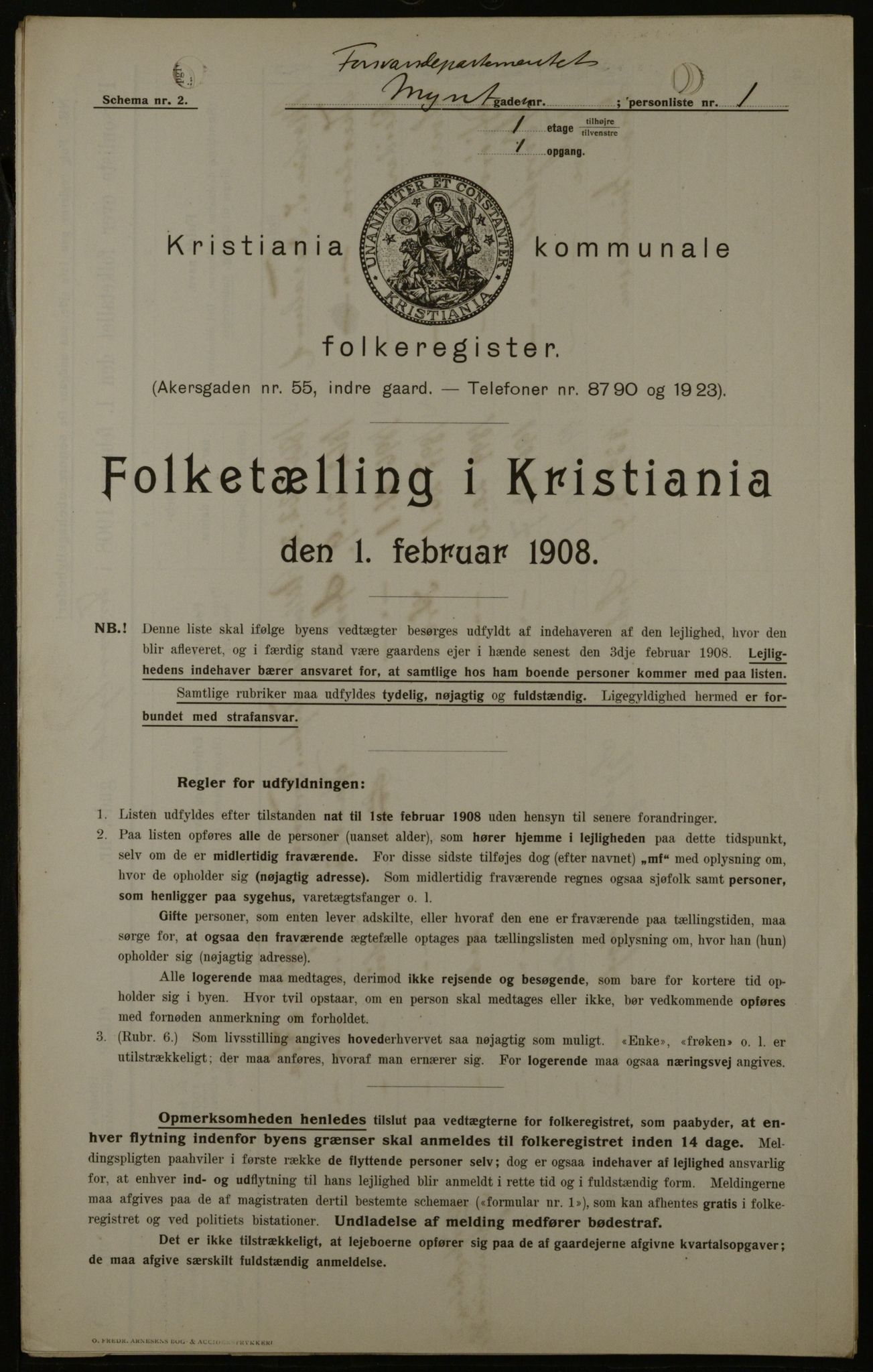 OBA, Municipal Census 1908 for Kristiania, 1908, p. 829