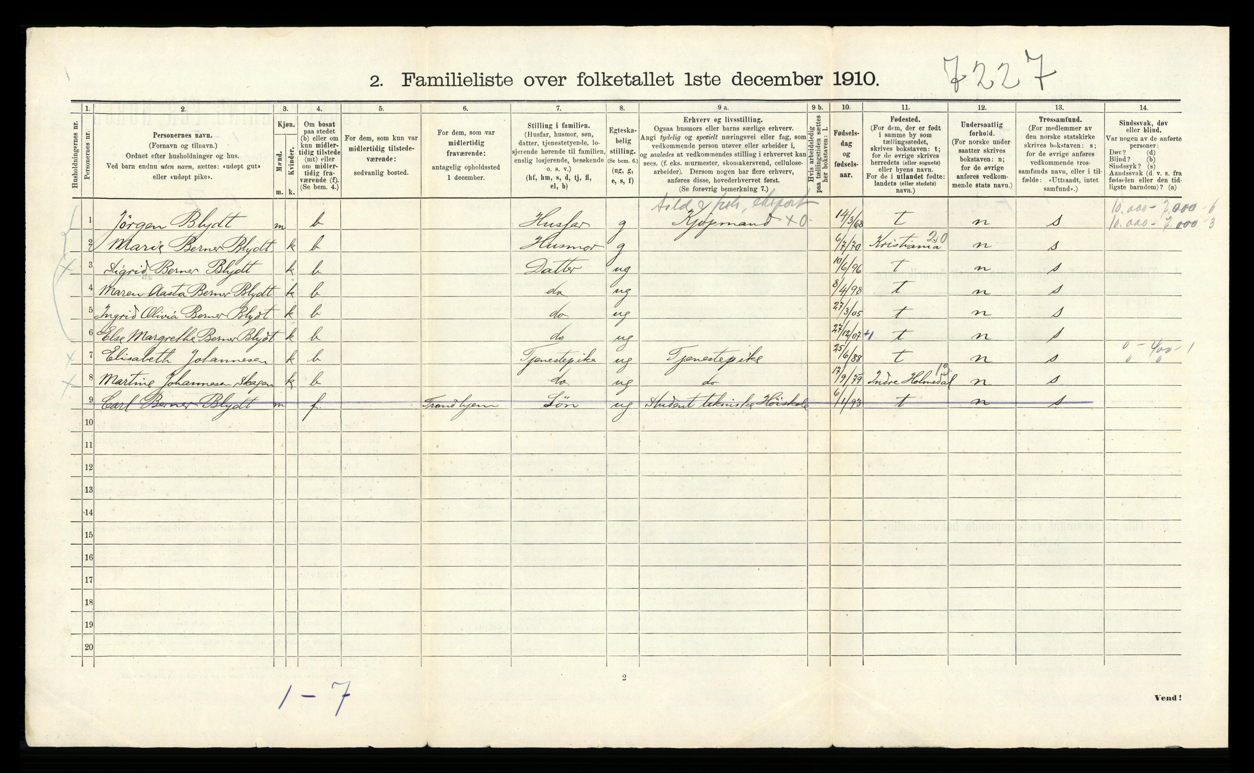 RA, 1910 census for Bergen, 1910, p. 21298