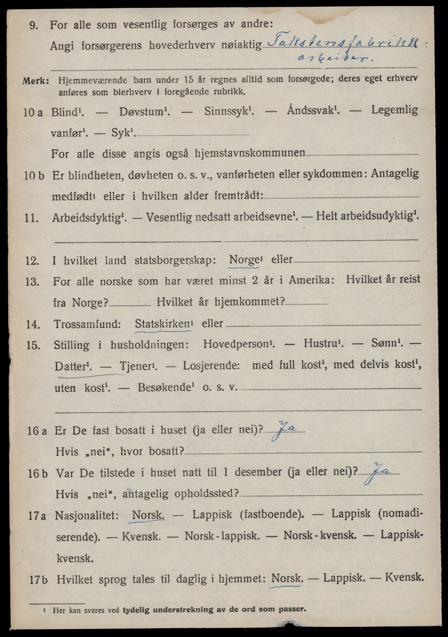 SAT, 1920 census for Orkland, 1920, p. 1673