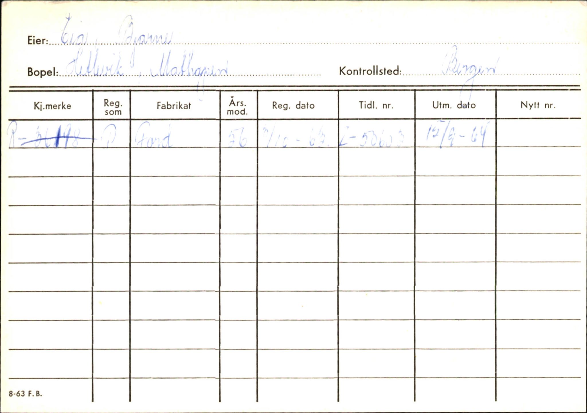 Statens vegvesen, Hordaland vegkontor, AV/SAB-A-5201/2/Ha/L0010: R-eierkort E, 1920-1971, p. 2