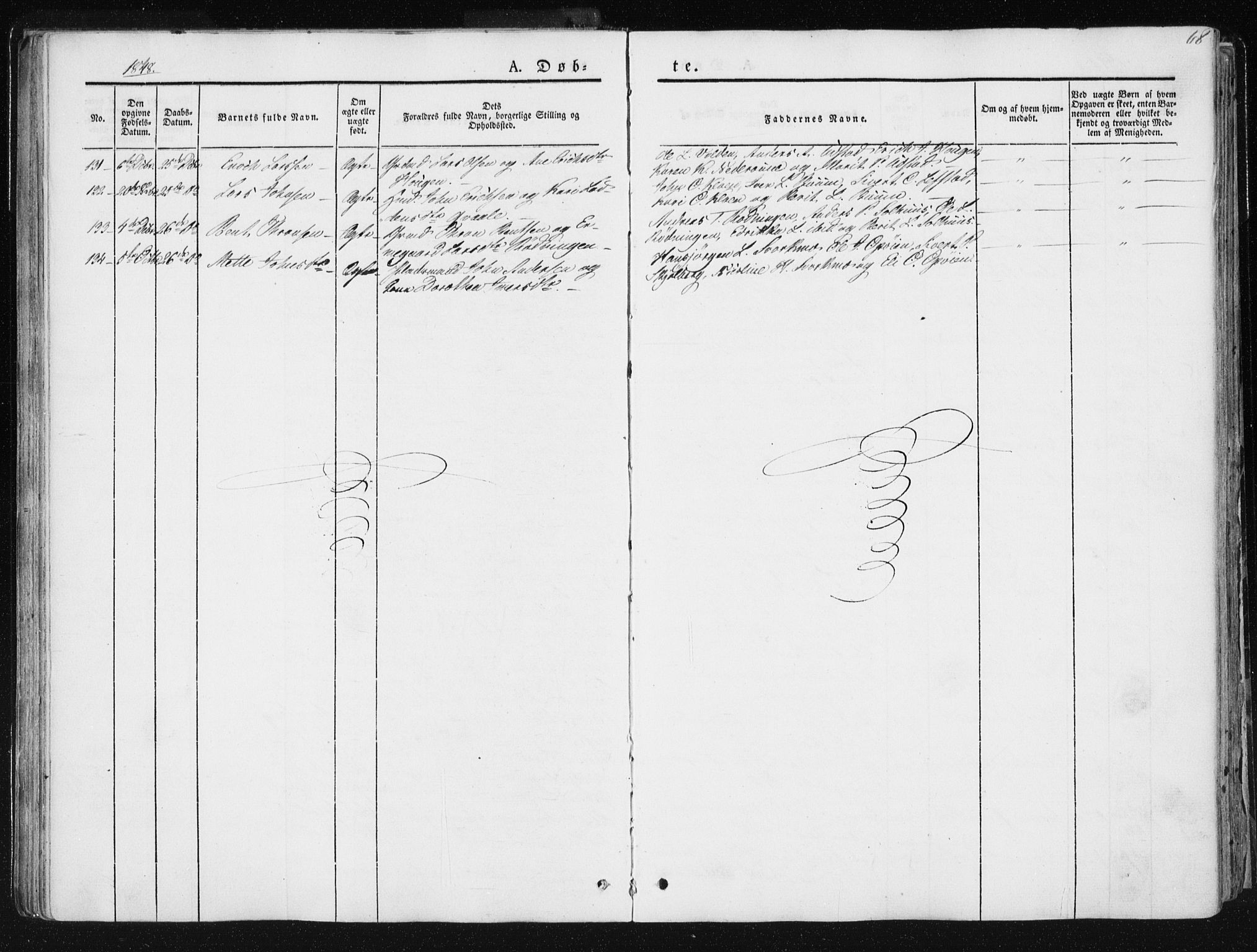 Ministerialprotokoller, klokkerbøker og fødselsregistre - Sør-Trøndelag, SAT/A-1456/668/L0805: Parish register (official) no. 668A05, 1840-1853, p. 68