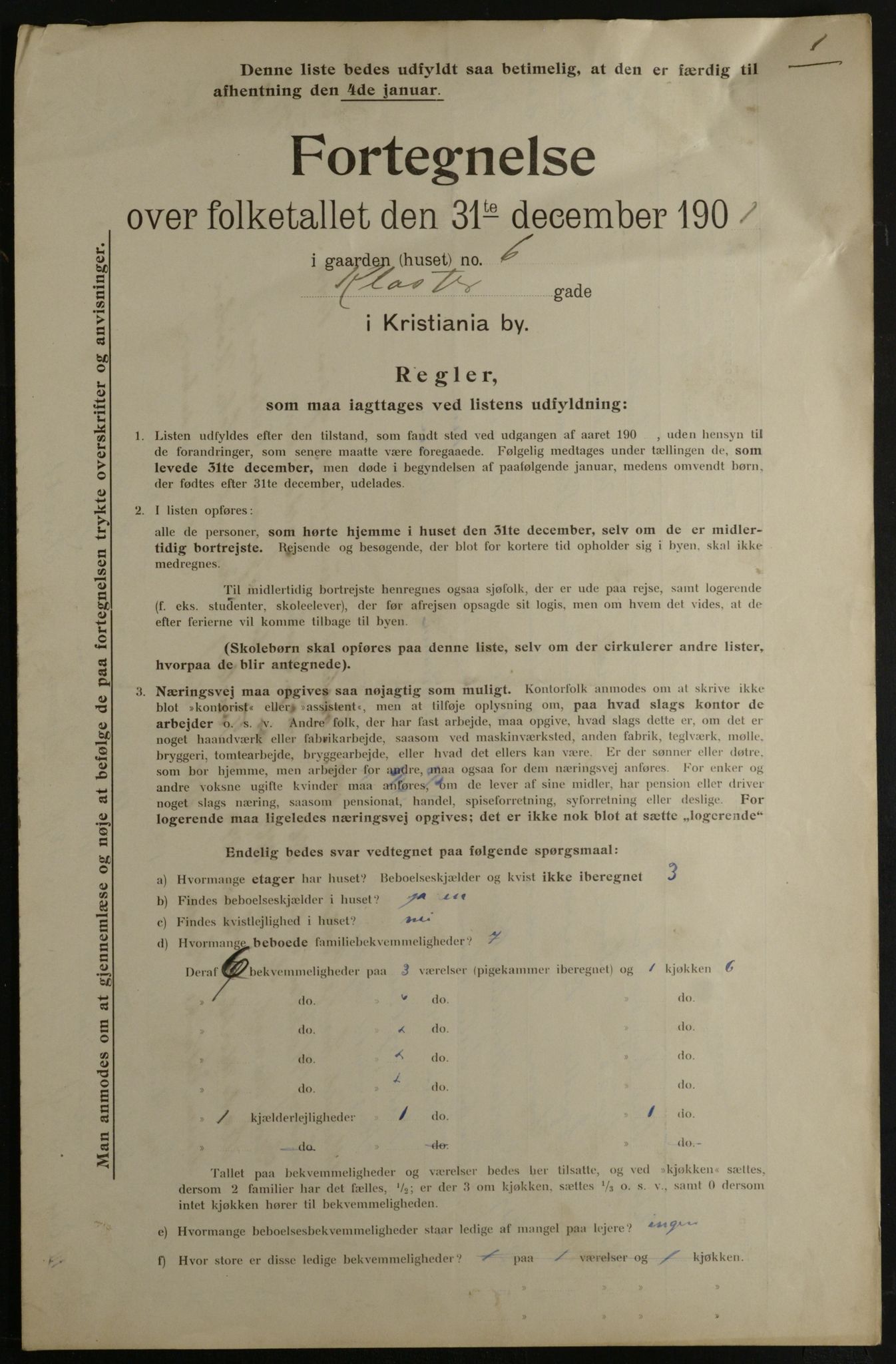 OBA, Municipal Census 1901 for Kristiania, 1901, p. 8074