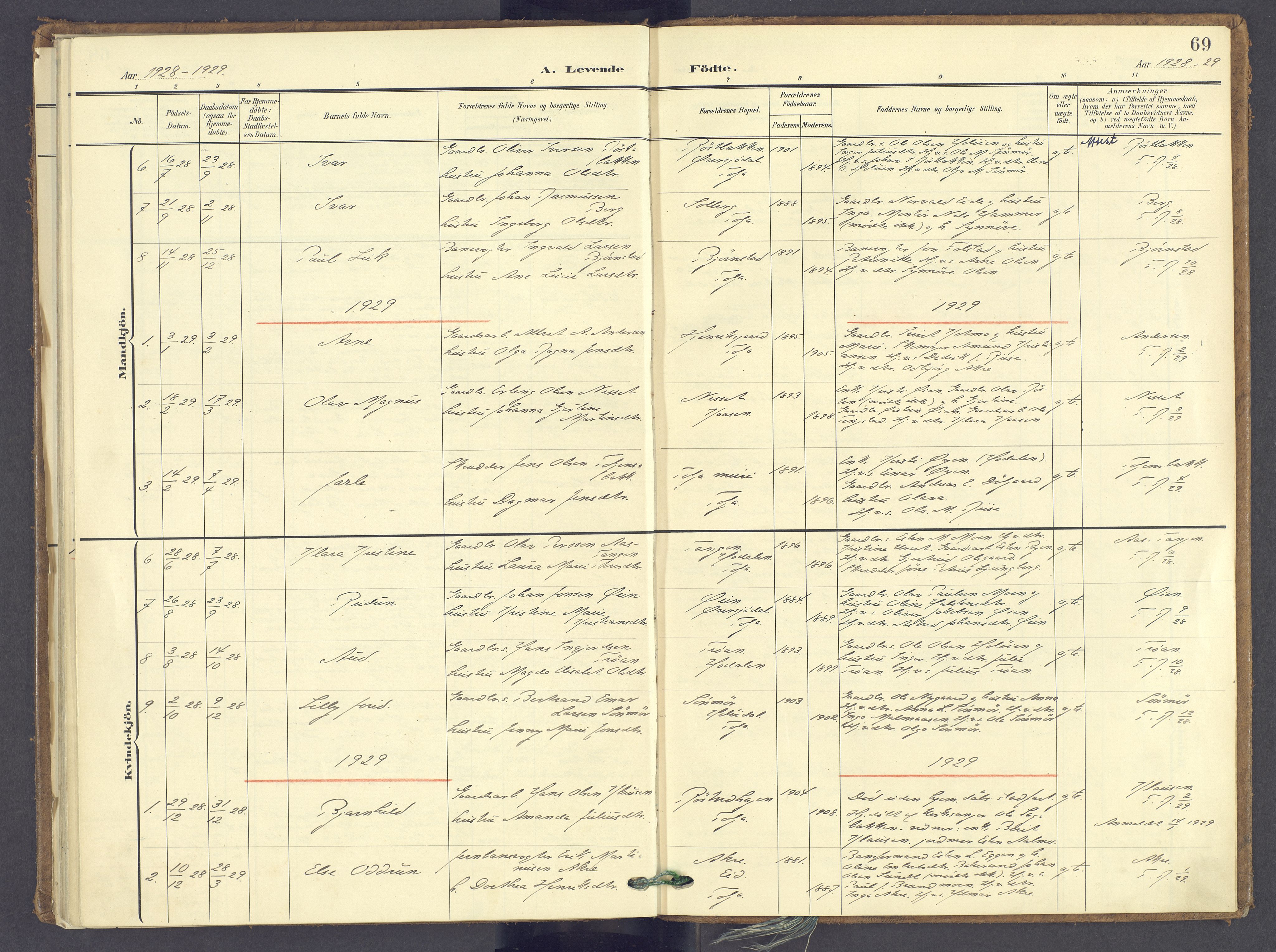 Tolga prestekontor, SAH/PREST-062/K/L0014: Parish register (official) no. 14, 1903-1929, p. 69