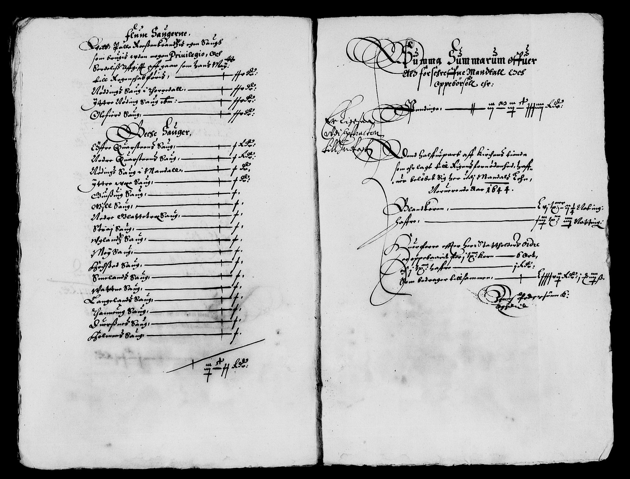 Rentekammeret inntil 1814, Reviderte regnskaper, Lensregnskaper, AV/RA-EA-5023/R/Rb/Rbq/L0034: Nedenes len. Mandals len. Råbyggelag., 1643-1646