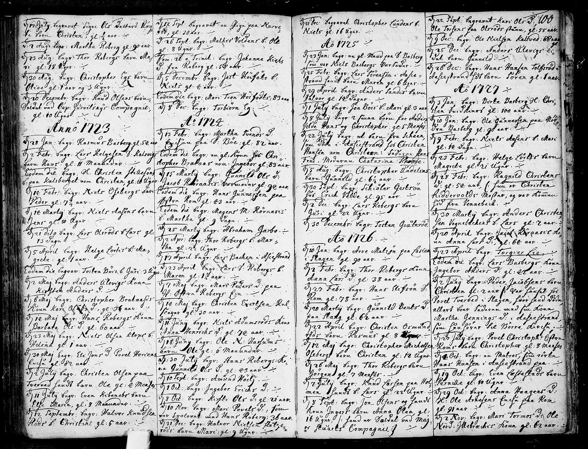 Sem kirkebøker, SAKO/A-5/F/Fb/L0001: Parish register (official) no. II 1, 1702-1764, p. 100