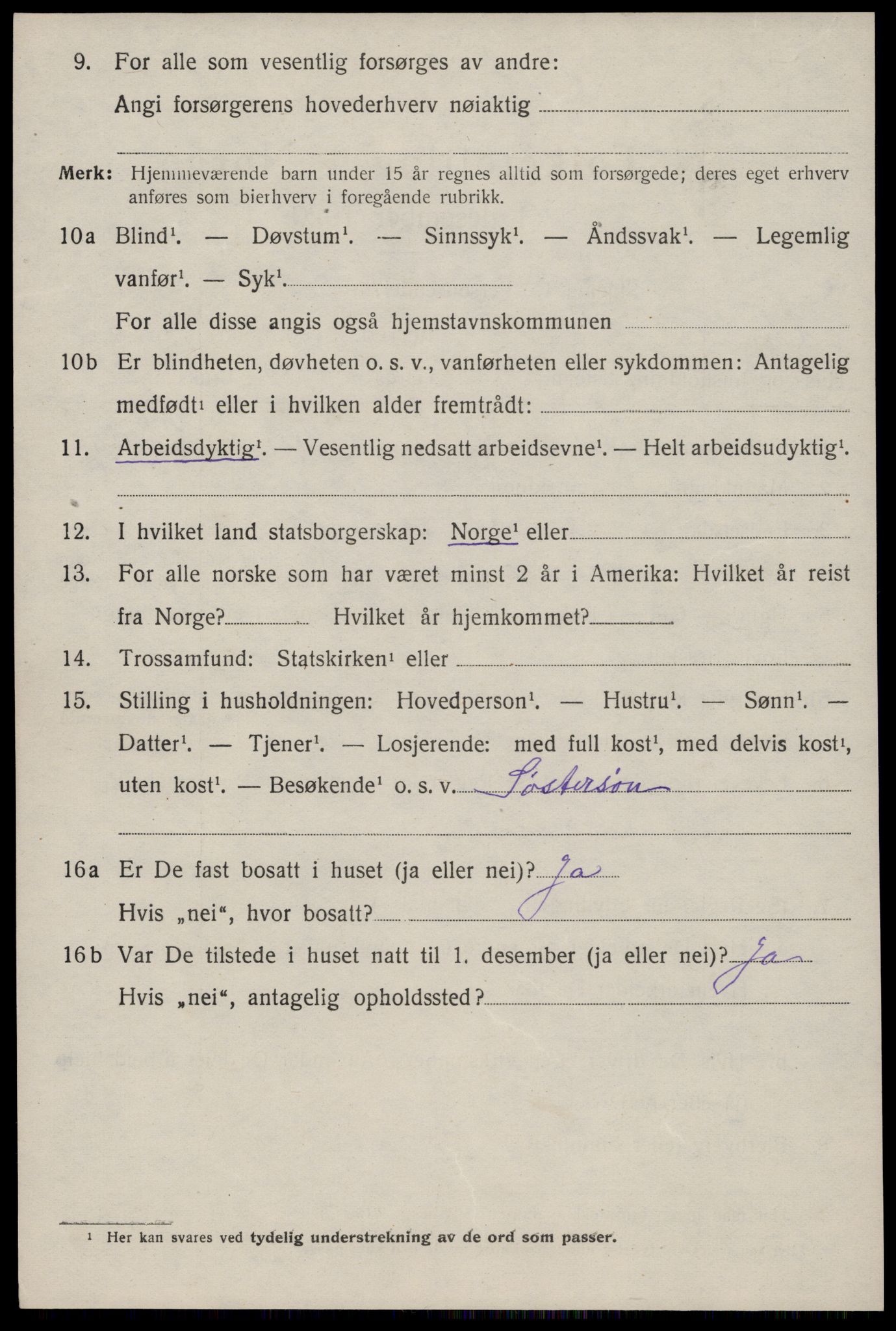 SAST, 1920 census for Årdal, 1920, p. 361