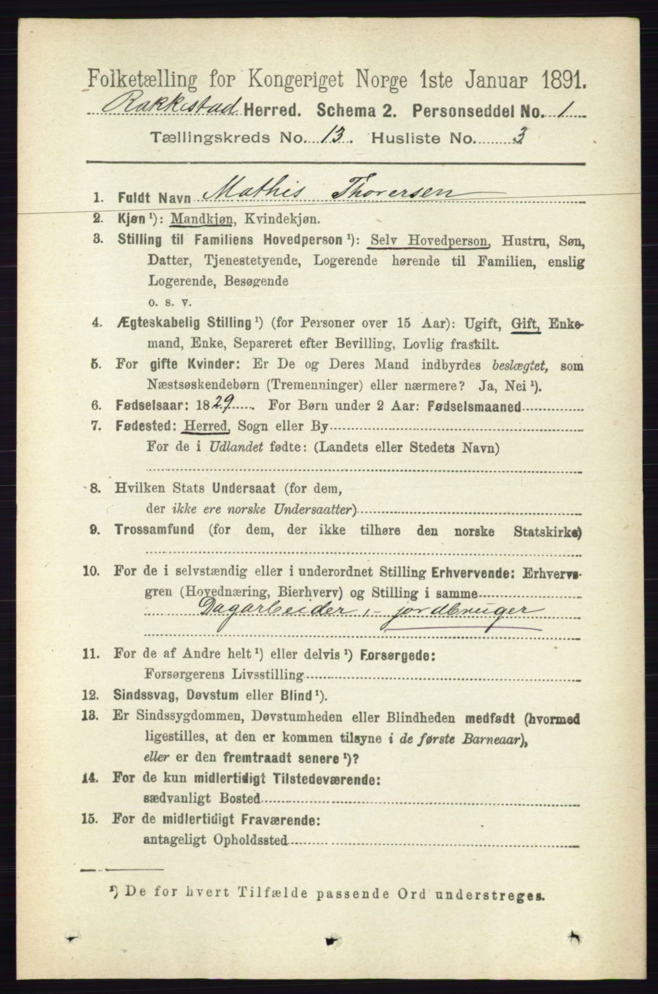 RA, 1891 census for 0128 Rakkestad, 1891, p. 6404