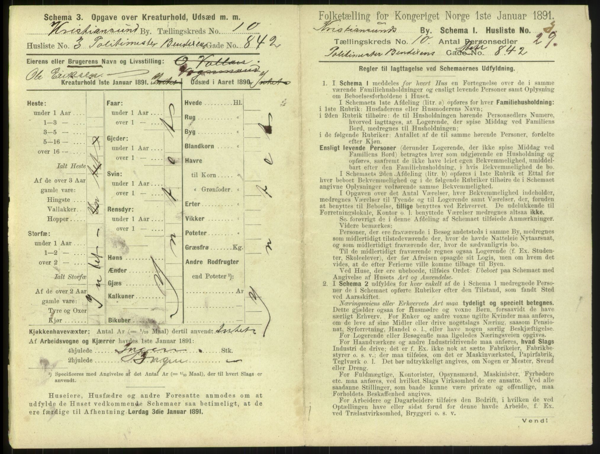 RA, 1891 census for 1503 Kristiansund, 1891, p. 1060