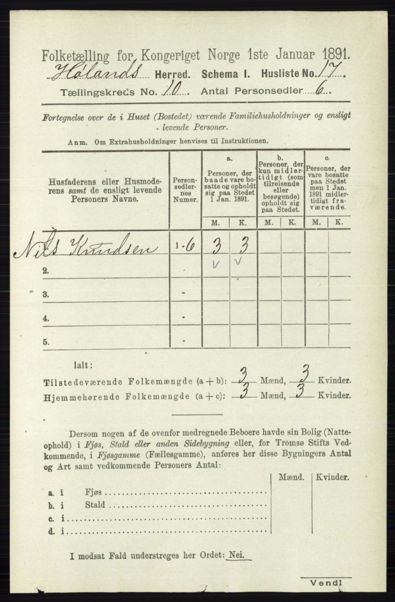 RA, 1891 census for 0221 Høland, 1891, p. 6521