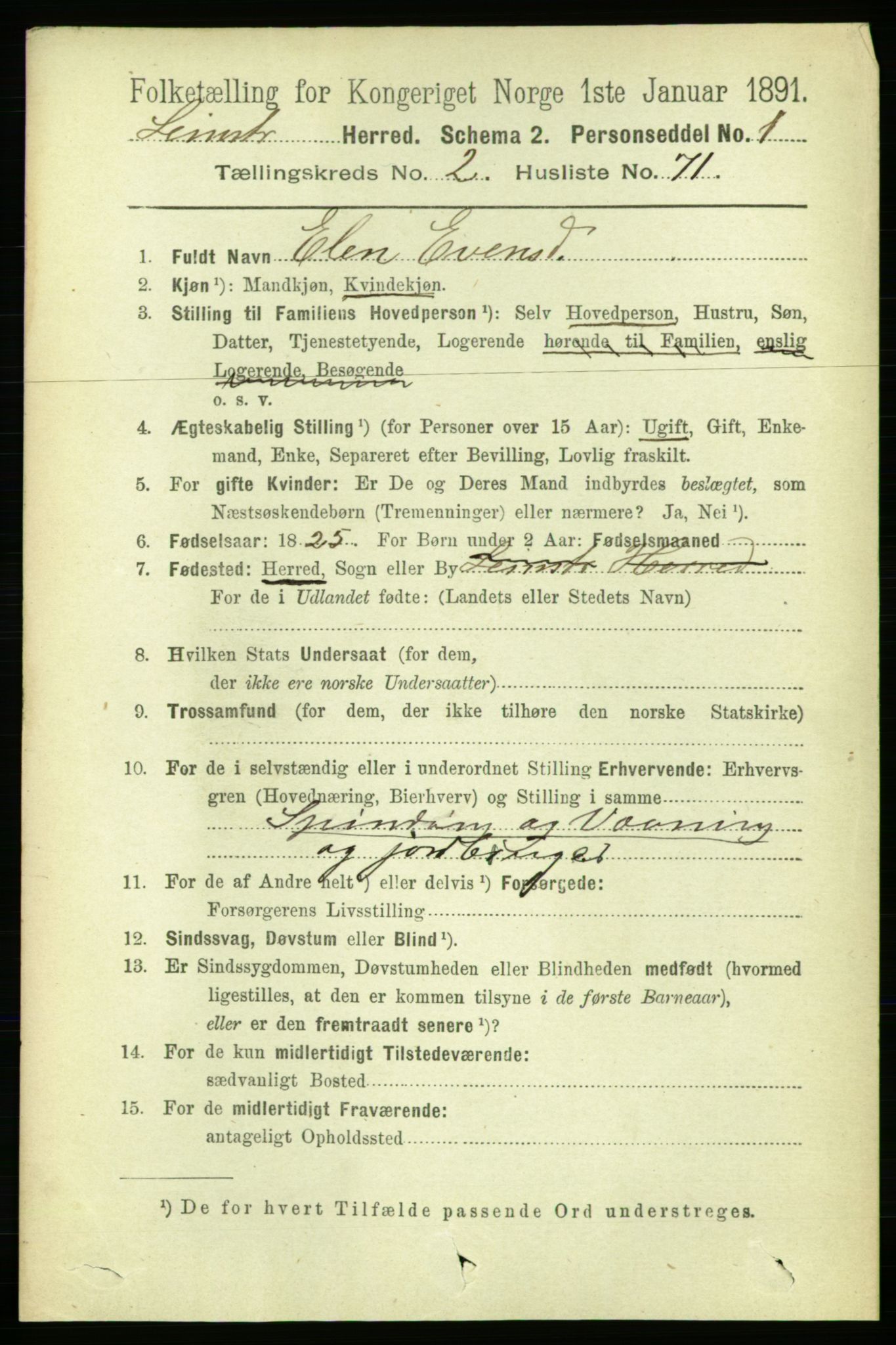 RA, 1891 census for 1654 Leinstrand, 1891, p. 921