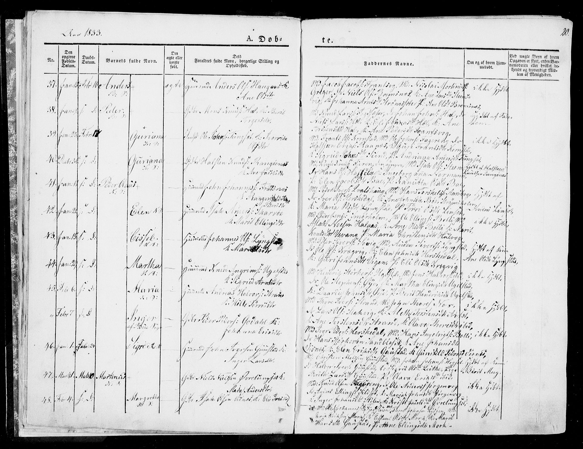 Ministerialprotokoller, klokkerbøker og fødselsregistre - Møre og Romsdal, AV/SAT-A-1454/568/L0803: Parish register (official) no. 568A10, 1830-1853, p. 20