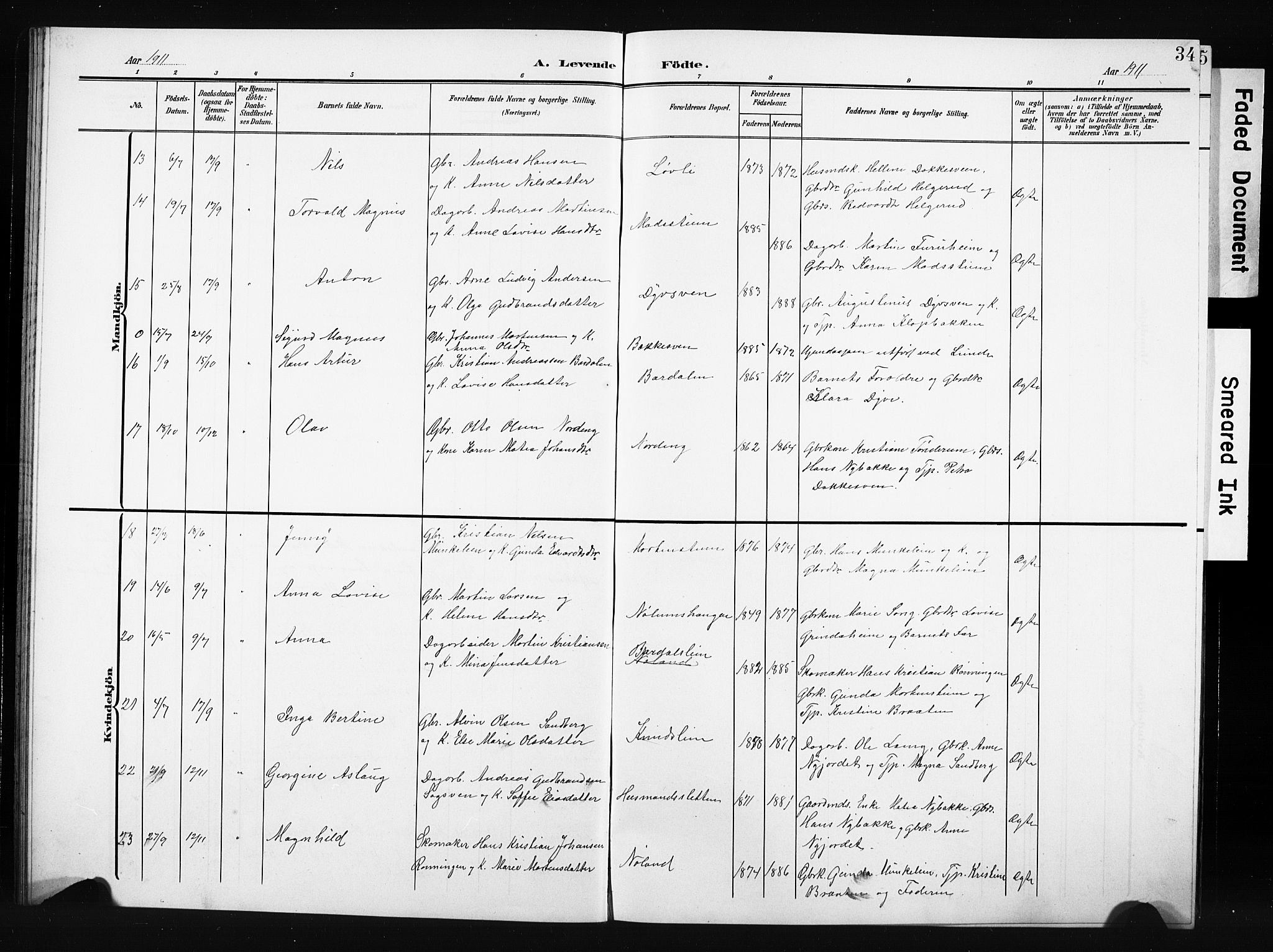 Nordre Land prestekontor, AV/SAH-PREST-124/H/Ha/Hab/L0006: Parish register (copy) no. 6, 1905-1929, p. 34