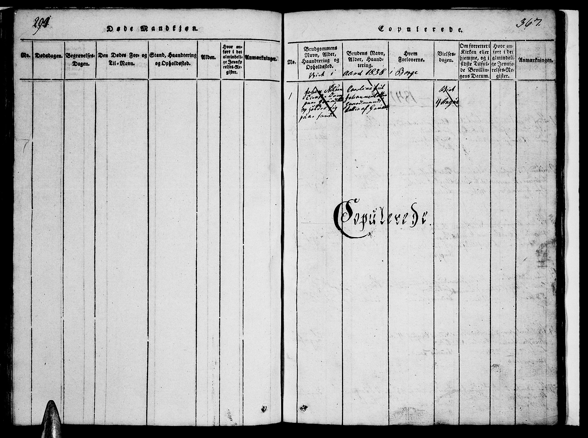 Ministerialprotokoller, klokkerbøker og fødselsregistre - Nordland, AV/SAT-A-1459/880/L1139: Parish register (copy) no. 880C01, 1836-1857, p. 294-367