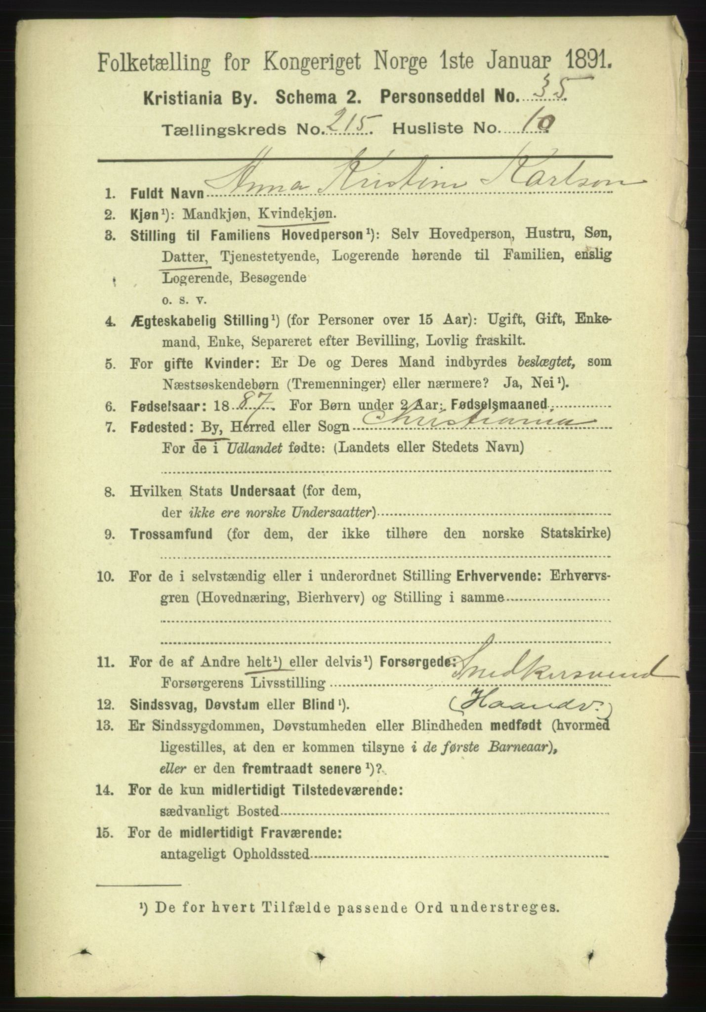 RA, 1891 census for 0301 Kristiania, 1891, p. 128000