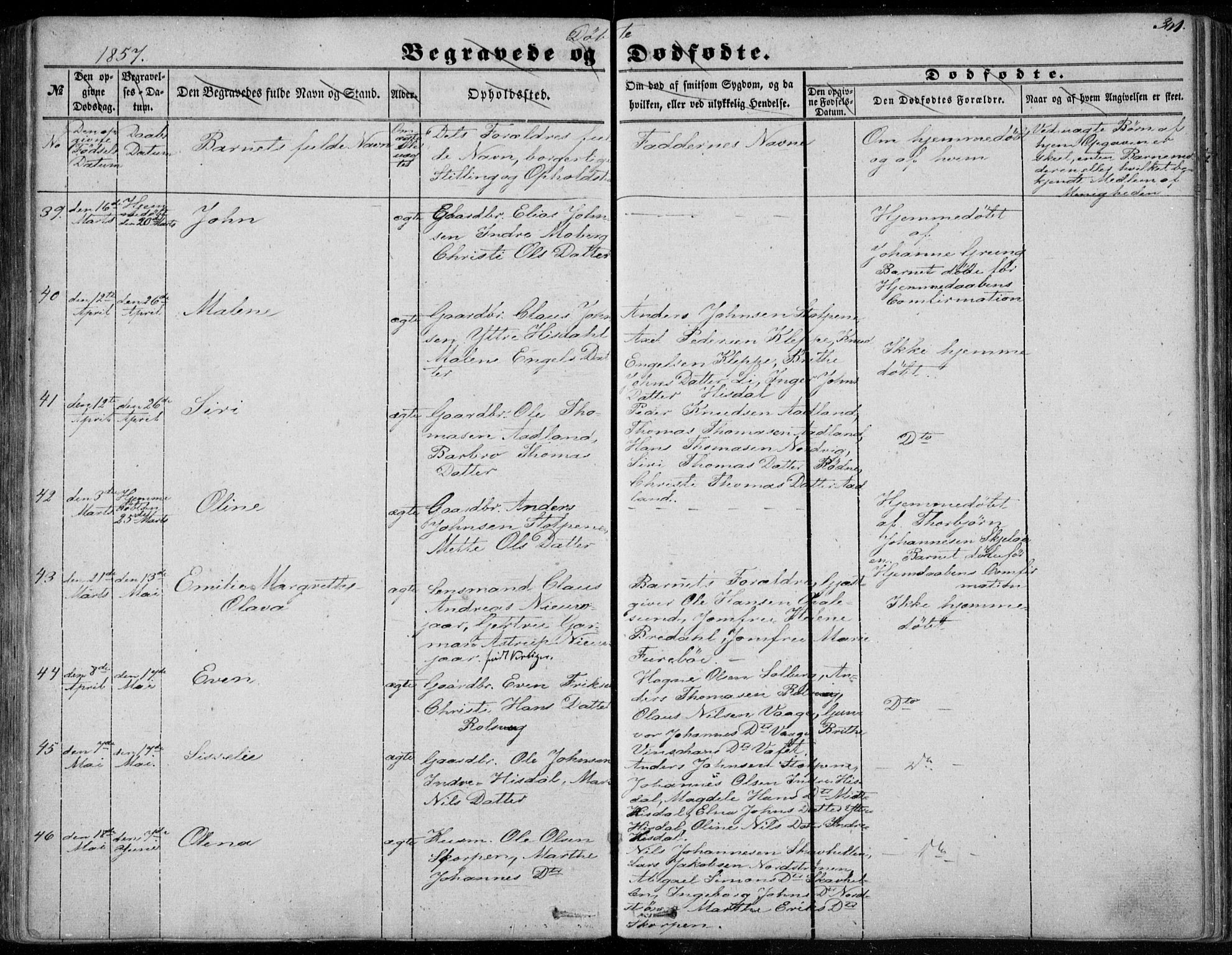 Os sokneprestembete, AV/SAB-A-99929: Parish register (official) no. A 16, 1851-1859, p. 301