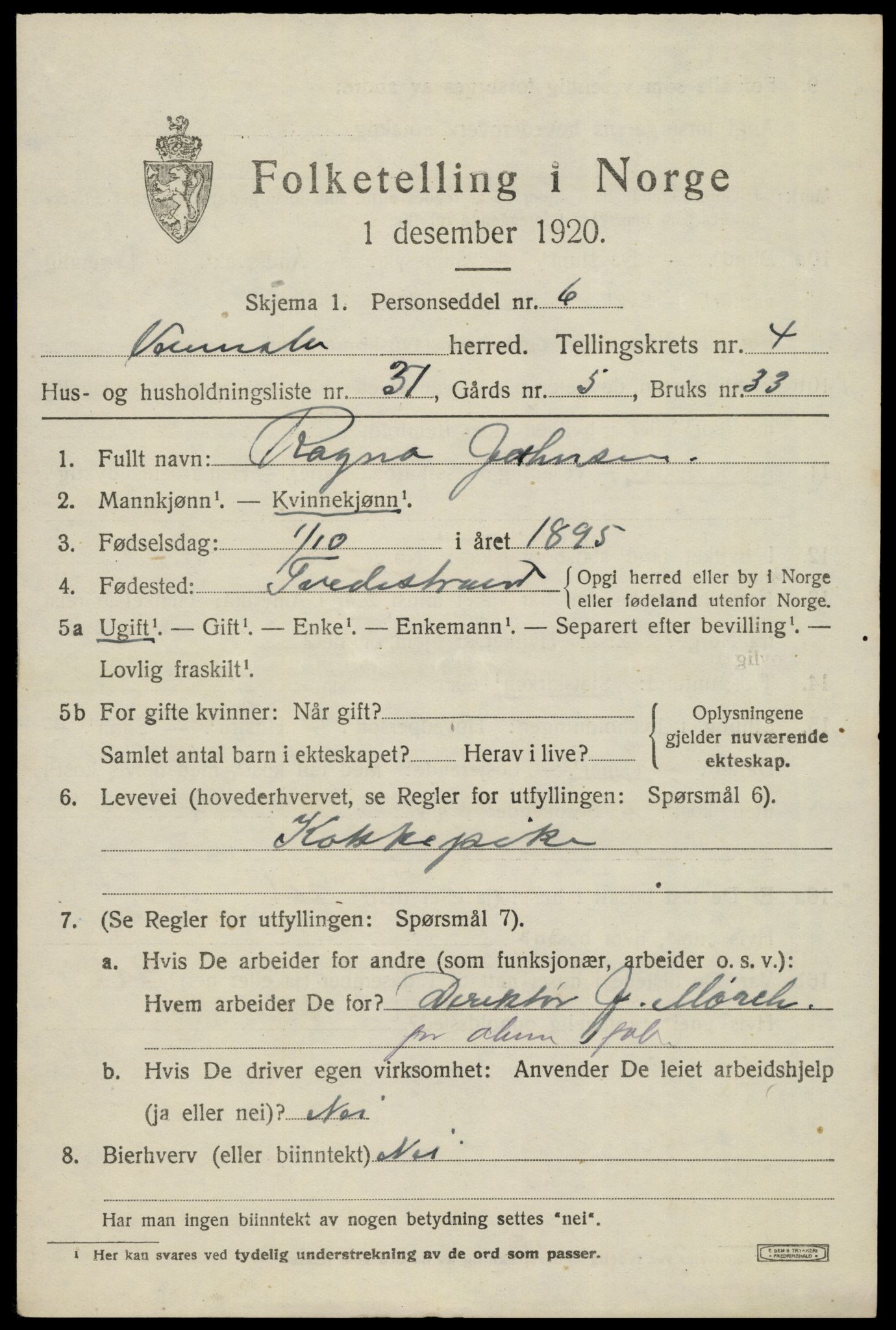 SAK, 1920 census for Vennesla, 1920, p. 3234