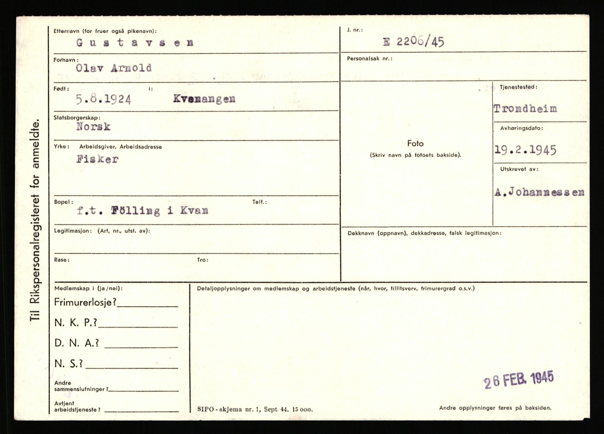 Statspolitiet - Hovedkontoret / Osloavdelingen, AV/RA-S-1329/C/Ca/L0005: Furali - Hamula, 1943-1945, p. 3304