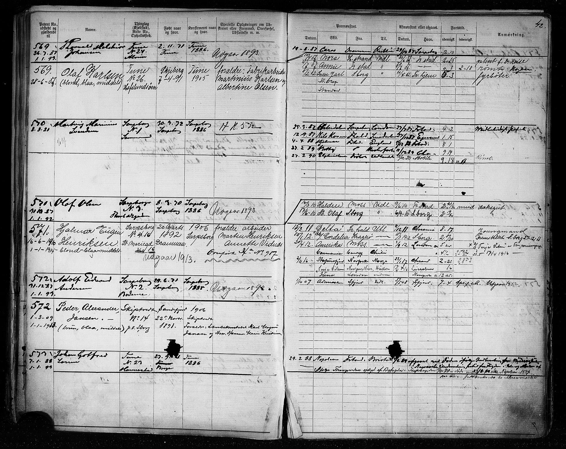Sarpsborg mønstringskontor, AV/SAO-A-10569c/F/Fc/Fca/L0005: Annotasjonsrulle, 1881-1913, p. 46