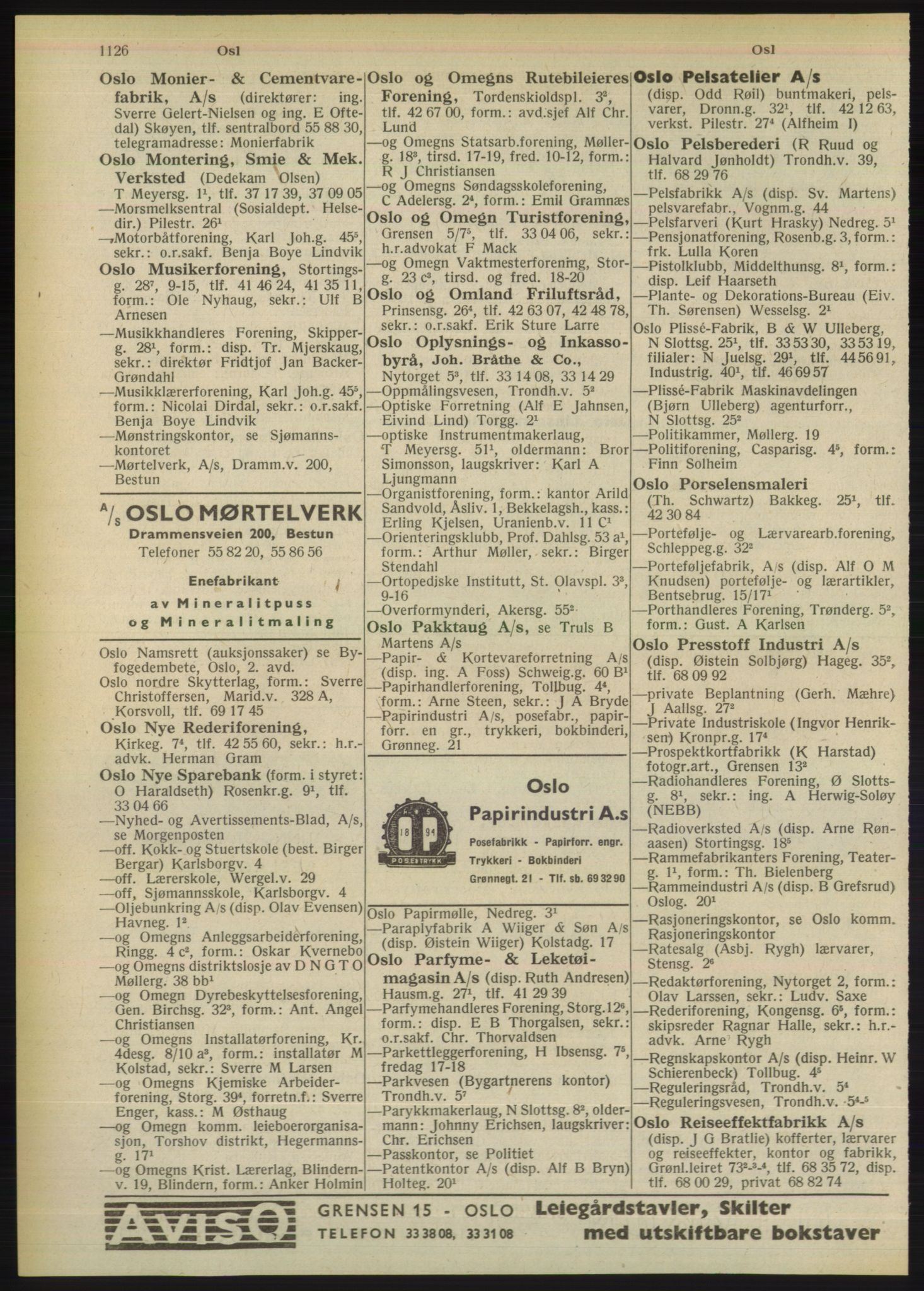 Kristiania/Oslo adressebok, PUBL/-, 1949, p. 1126