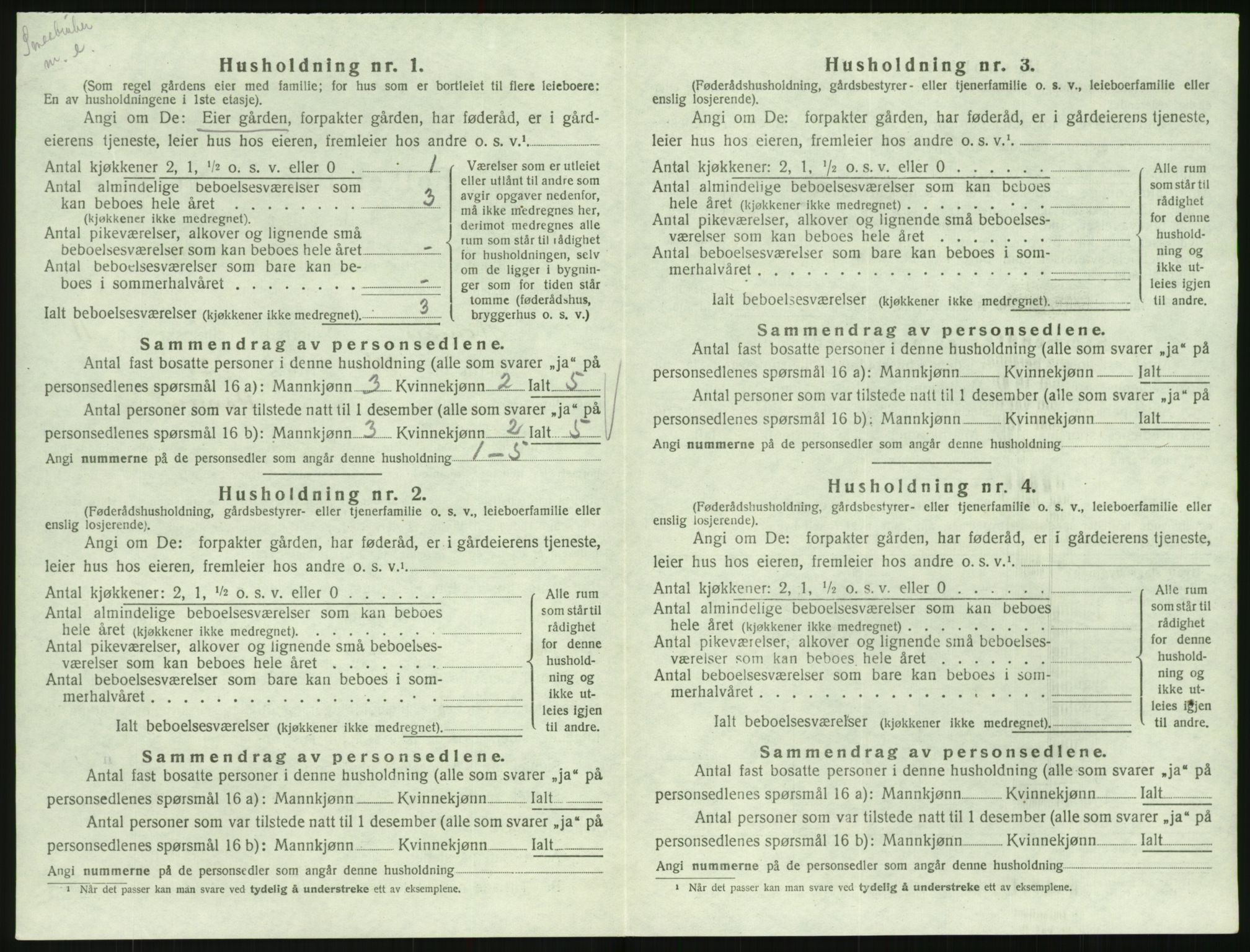 SAK, 1920 census for Hornnes, 1920, p. 444