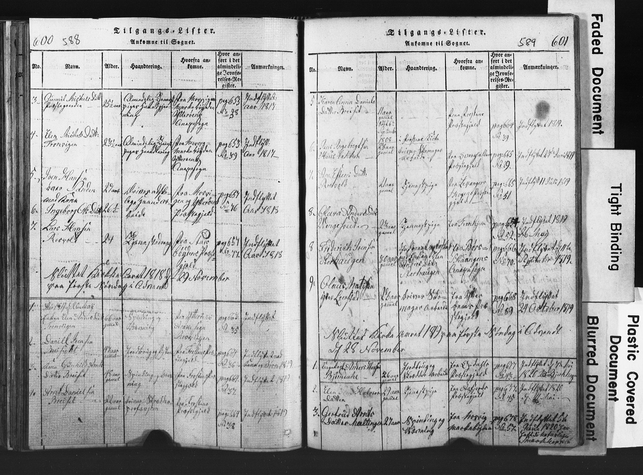 Ministerialprotokoller, klokkerbøker og fødselsregistre - Nord-Trøndelag, SAT/A-1458/701/L0017: Parish register (copy) no. 701C01, 1817-1825, p. 588-589