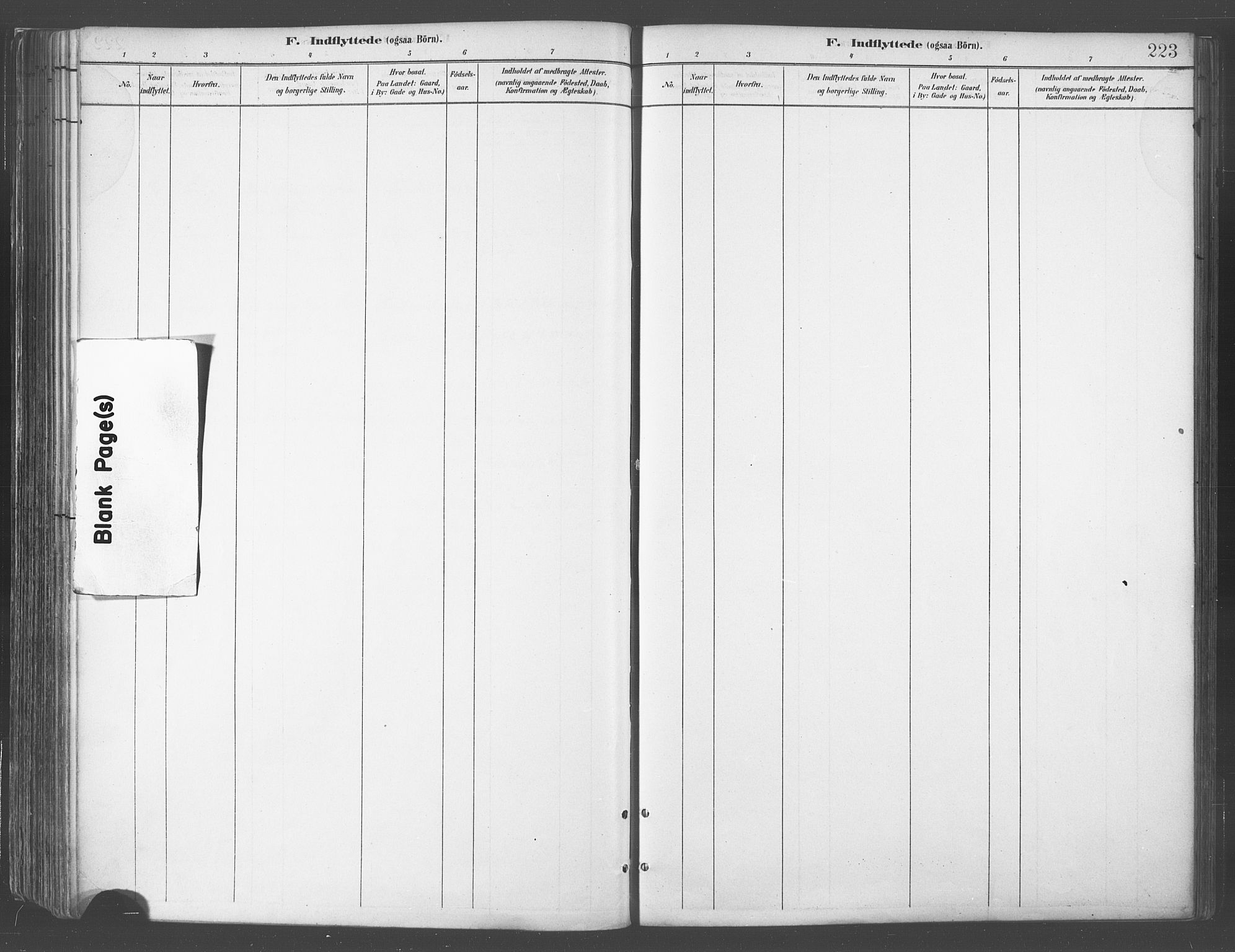 Balsfjord sokneprestembete, AV/SATØ-S-1303/G/Gaa/L0005kirke: Parish register (official) no. 5, 1884-1897, p. 223