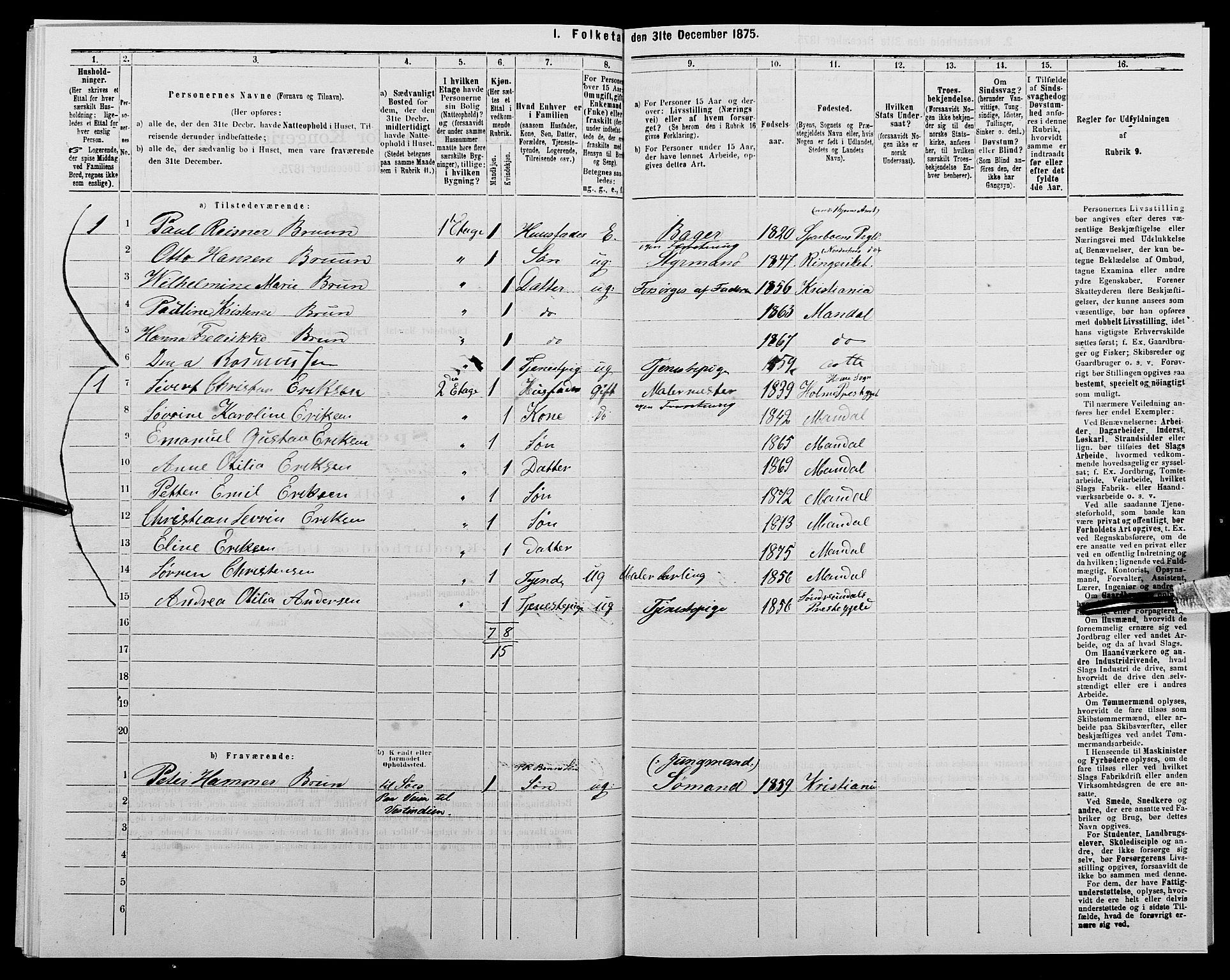 SAK, 1875 census for 1002B Mandal/Mandal, 1875, p. 597