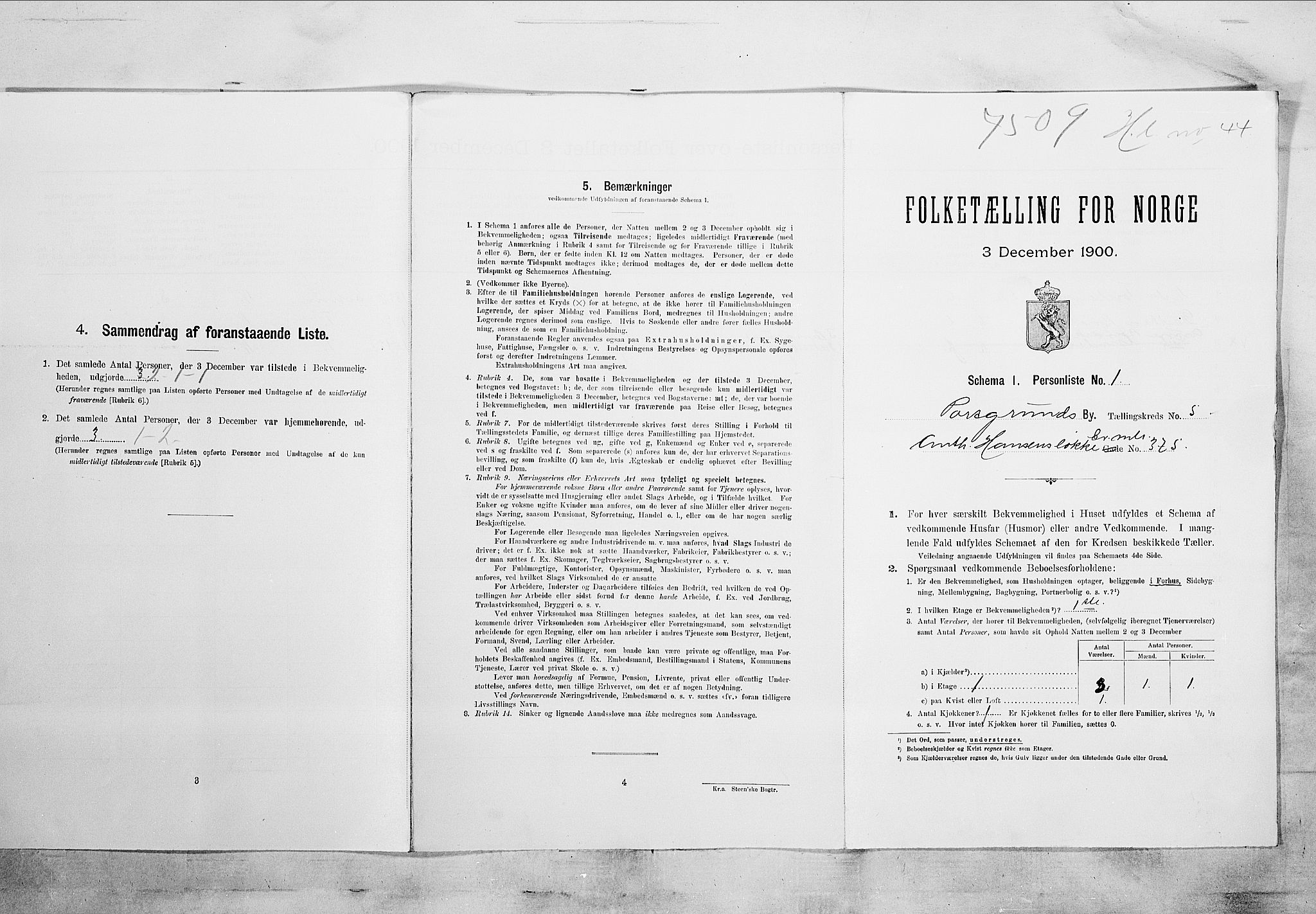 SAKO, 1900 census for Porsgrunn, 1900, p. 904