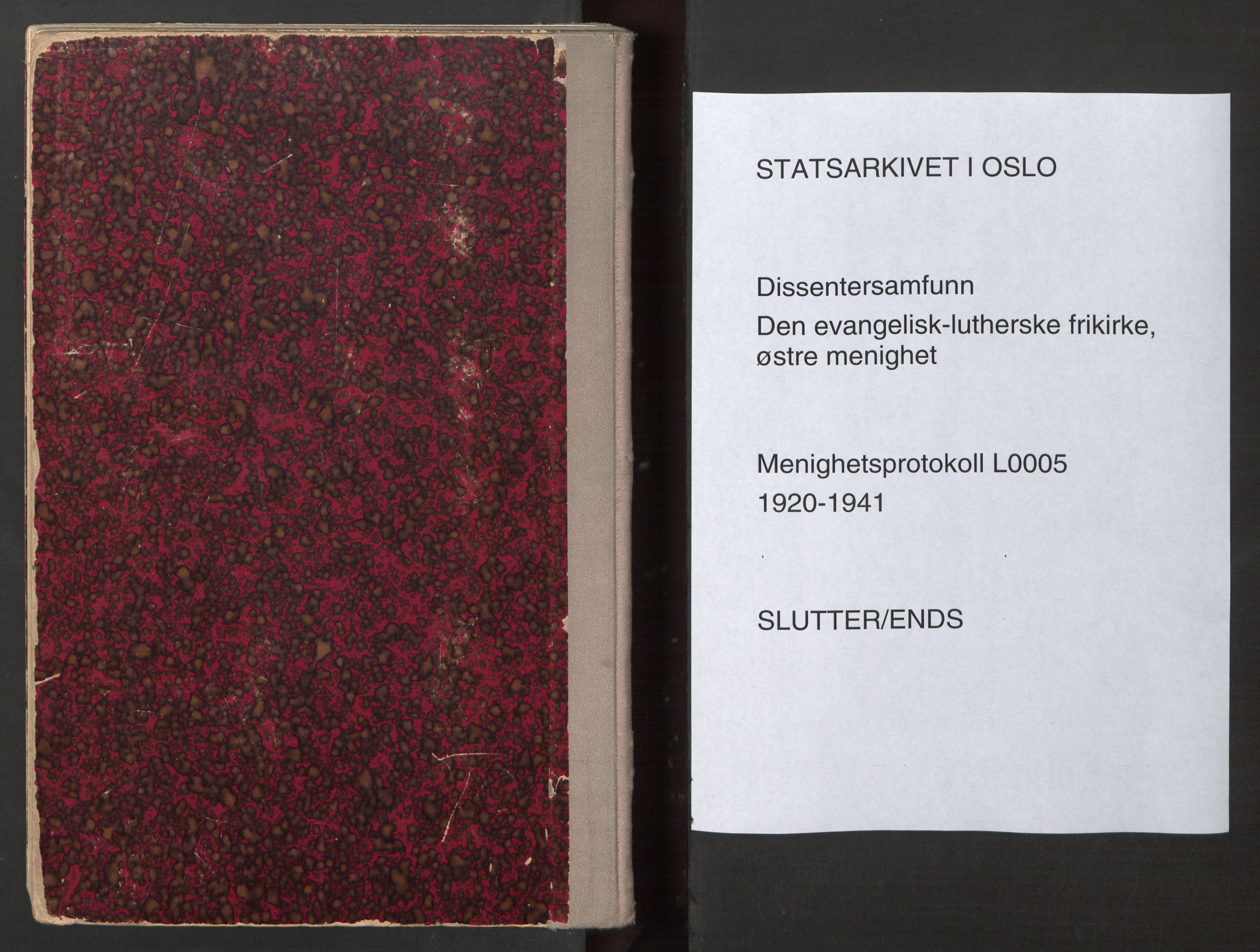 Den evangelisk-lutherske frikirke østre menighet, Oslo, AV/SAO-PAO-0245/F/L0005: Marriage register (dissenter) no. 5, 1920-1941