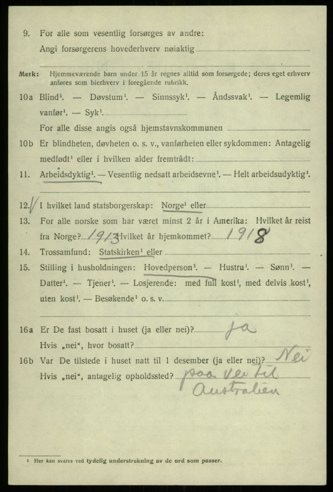 SAB, 1920 census for Bergen, 1920, p. 114171