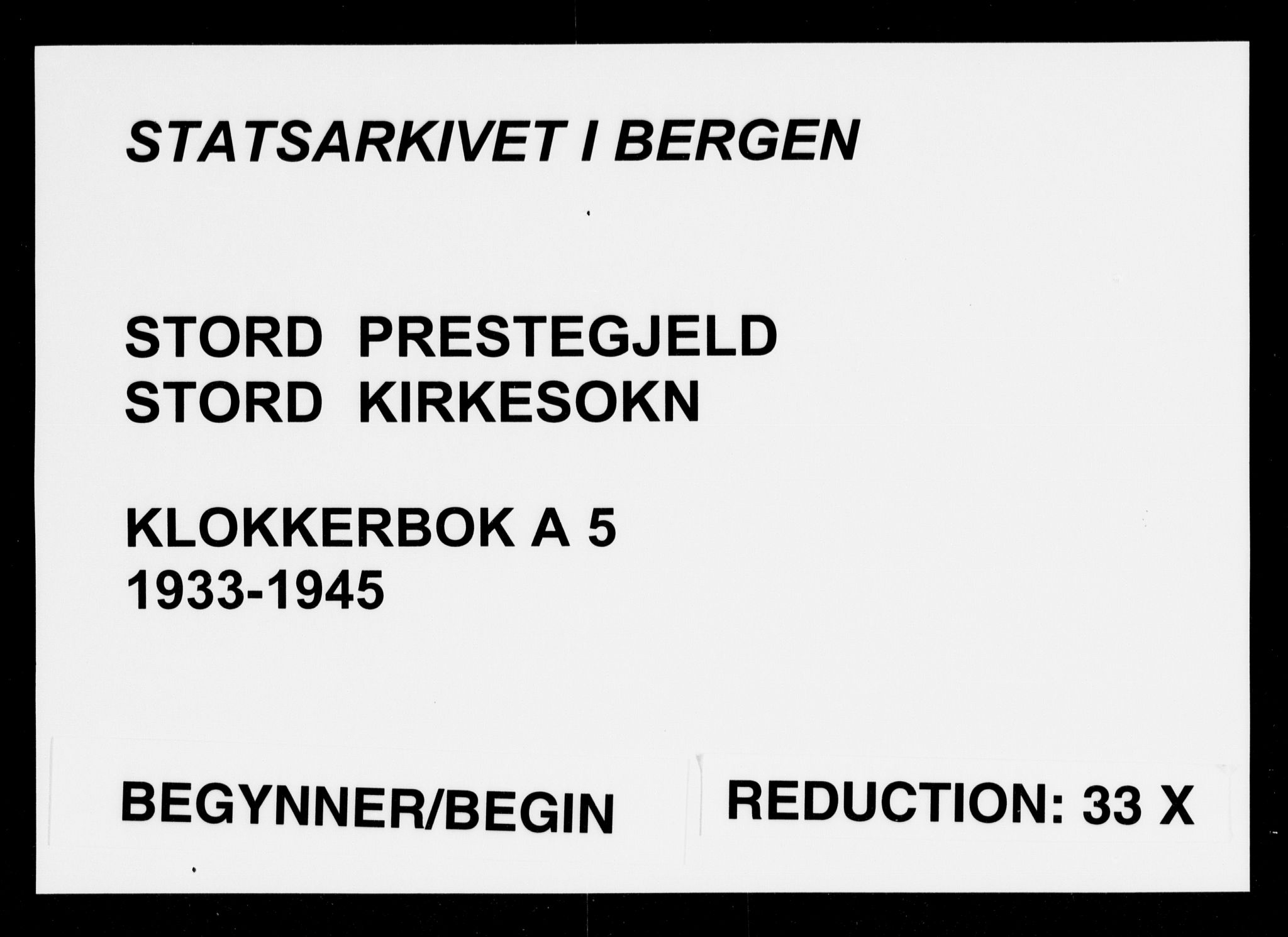 Stord sokneprestembete, AV/SAB-A-78201/H/Hab: Parish register (copy) no. A 5, 1933-1945