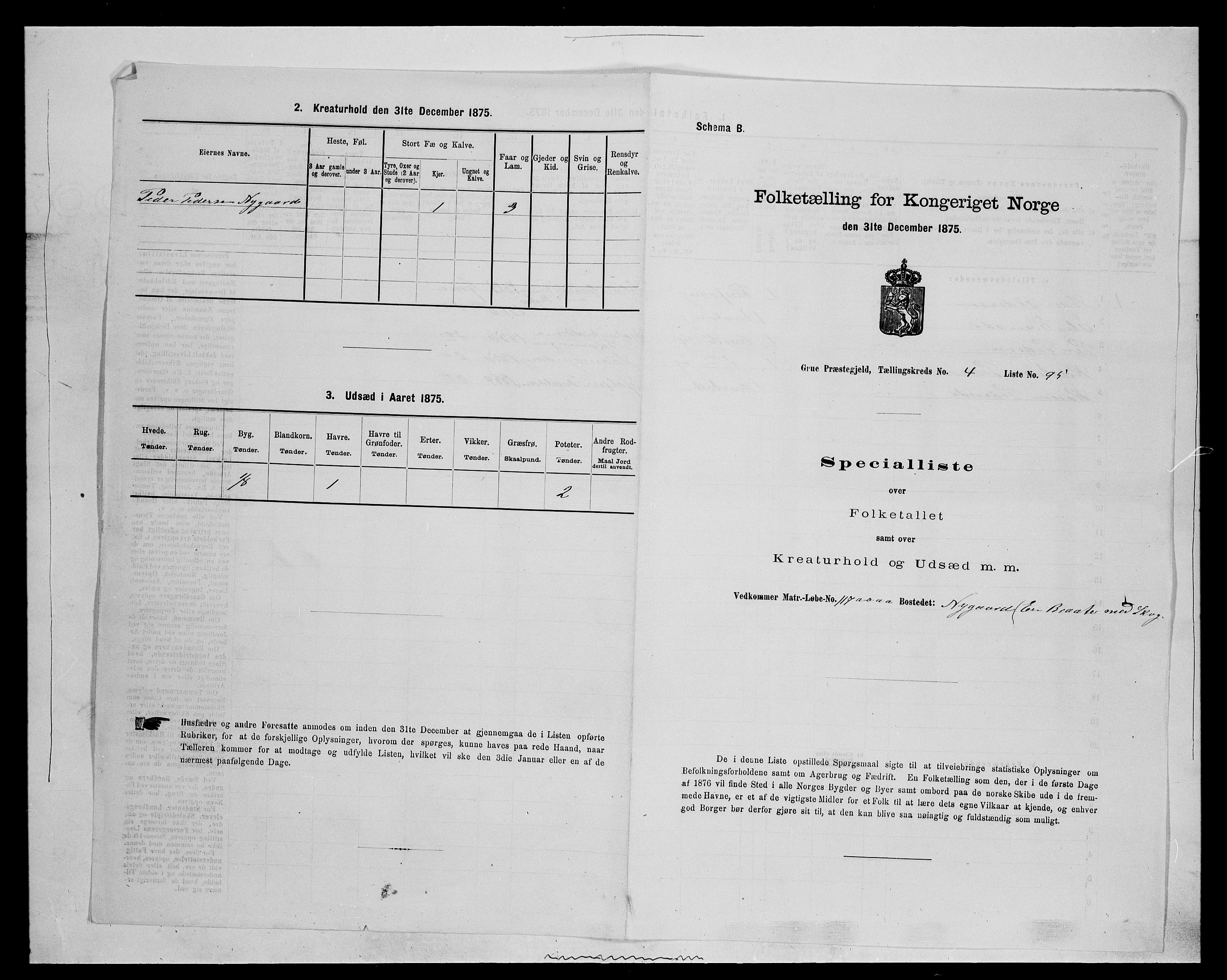 SAH, 1875 census for 0423P Grue, 1875, p. 903