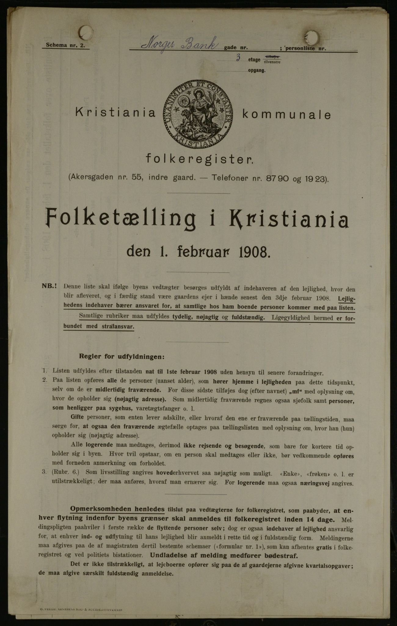 OBA, Municipal Census 1908 for Kristiania, 1908, p. 3342