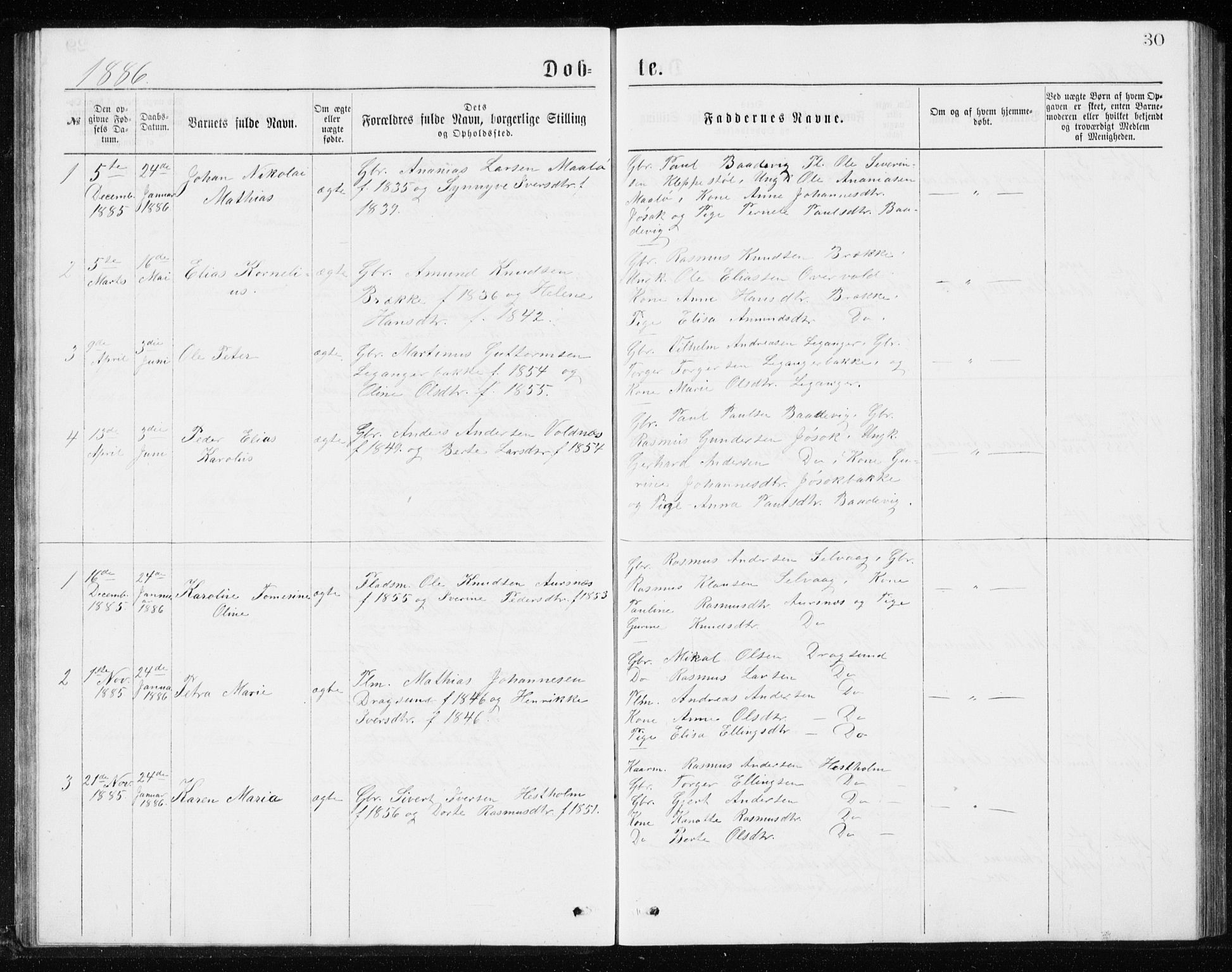 Ministerialprotokoller, klokkerbøker og fødselsregistre - Møre og Romsdal, SAT/A-1454/508/L0097: Parish register (copy) no. 508C01, 1873-1897, p. 30