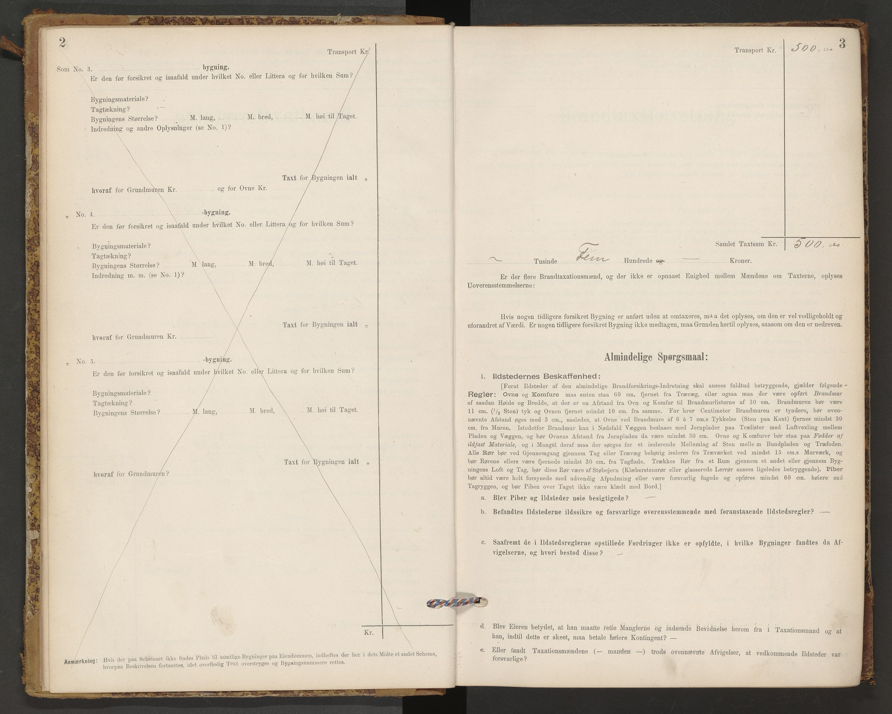 Norges Brannkasse Romsdal, AV/SAT-A-5499/Fb/L0001: Branntakstprotokoll, 1895-1915, p. 2-3