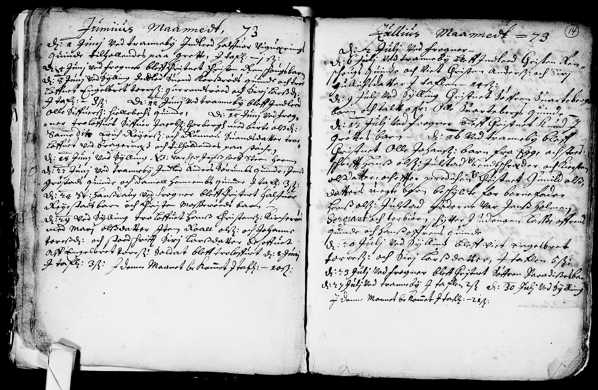 Lier kirkebøker, SAKO/A-230/F/Fa/L0001: Parish register (official) no. I 1, 1672-1701, p. 14