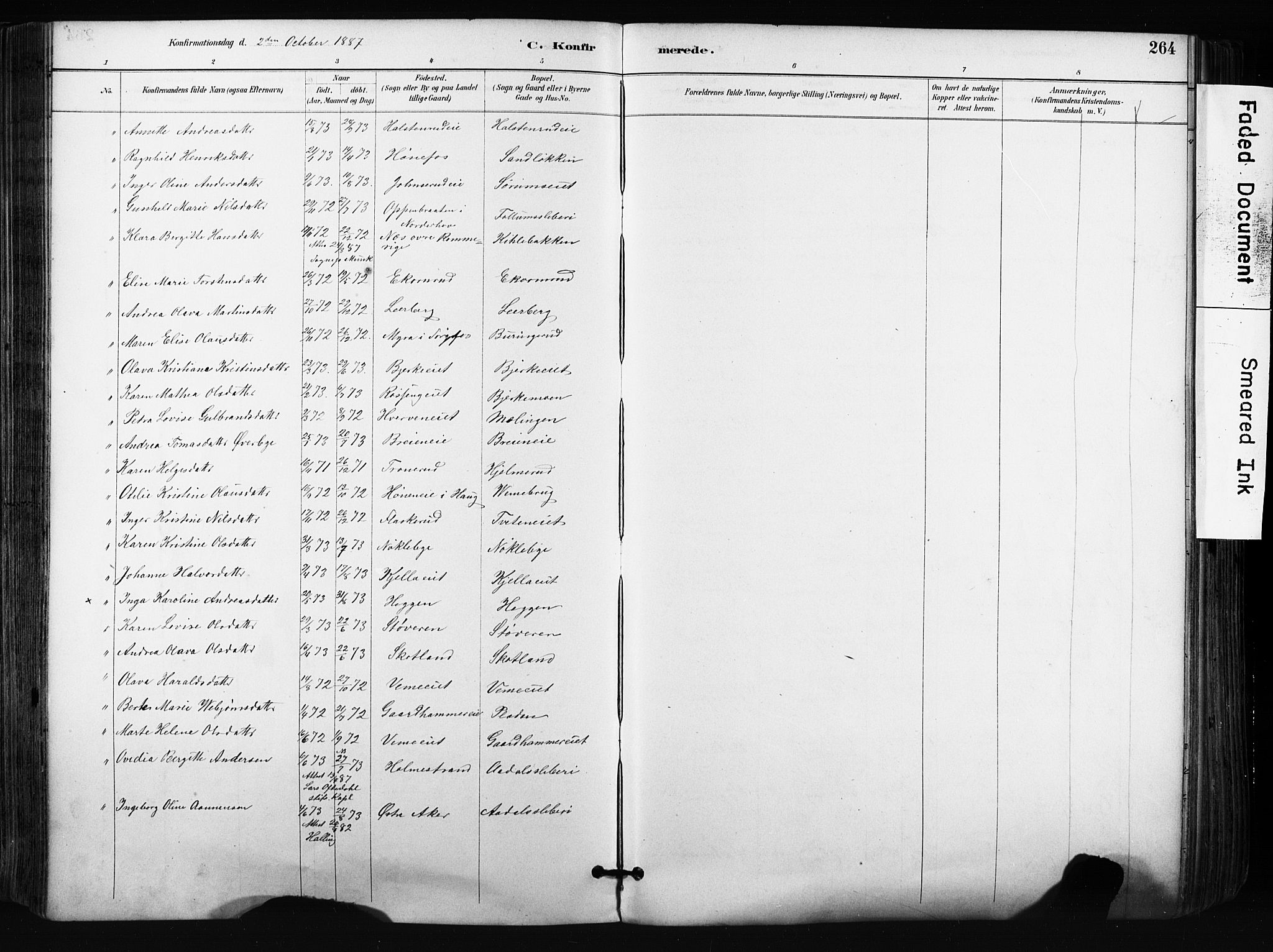 Norderhov kirkebøker, AV/SAKO-A-237/F/Fa/L0016: Parish register (official) no. 16, 1885-1902, p. 264