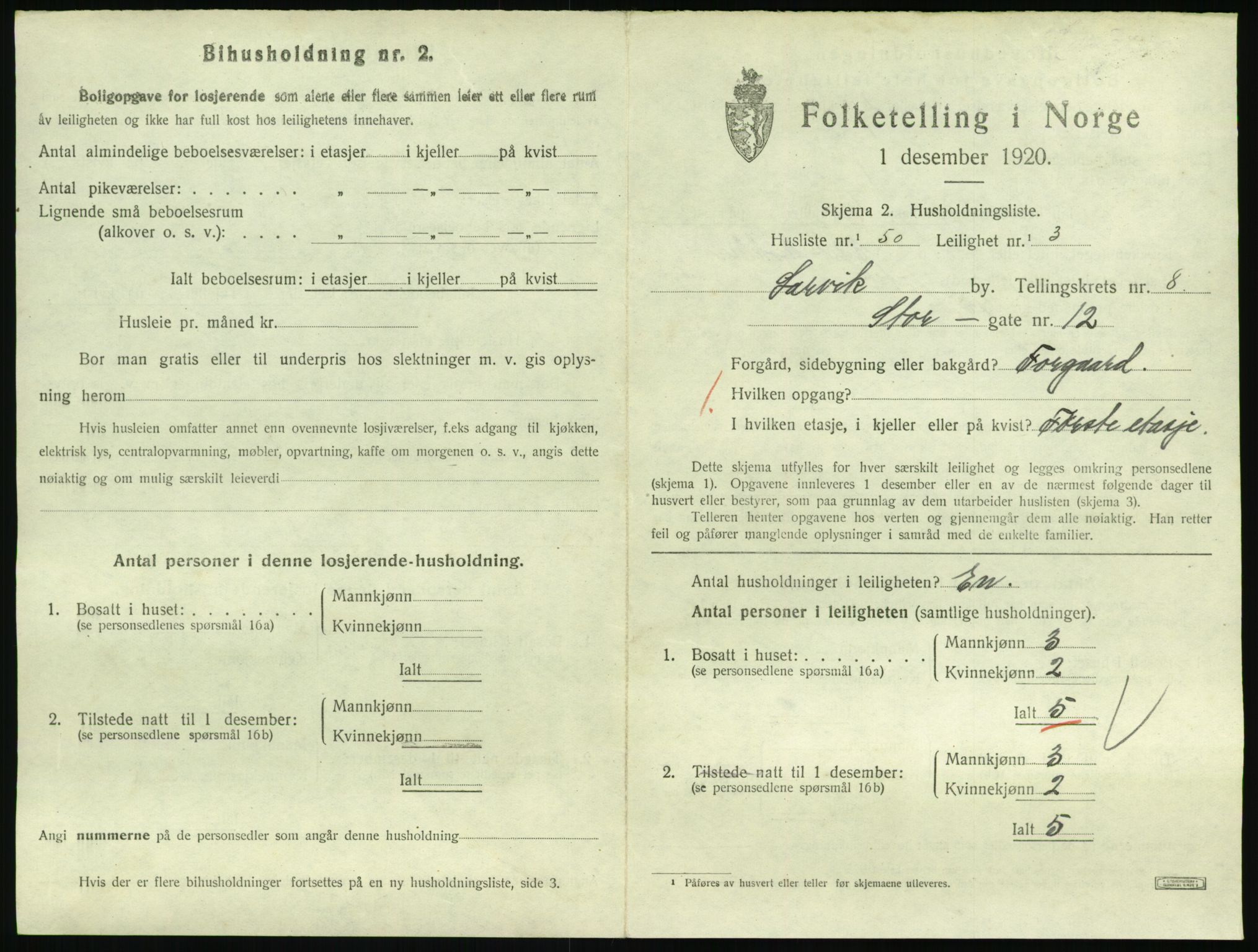 SAKO, 1920 census for Larvik, 1920, p. 6700