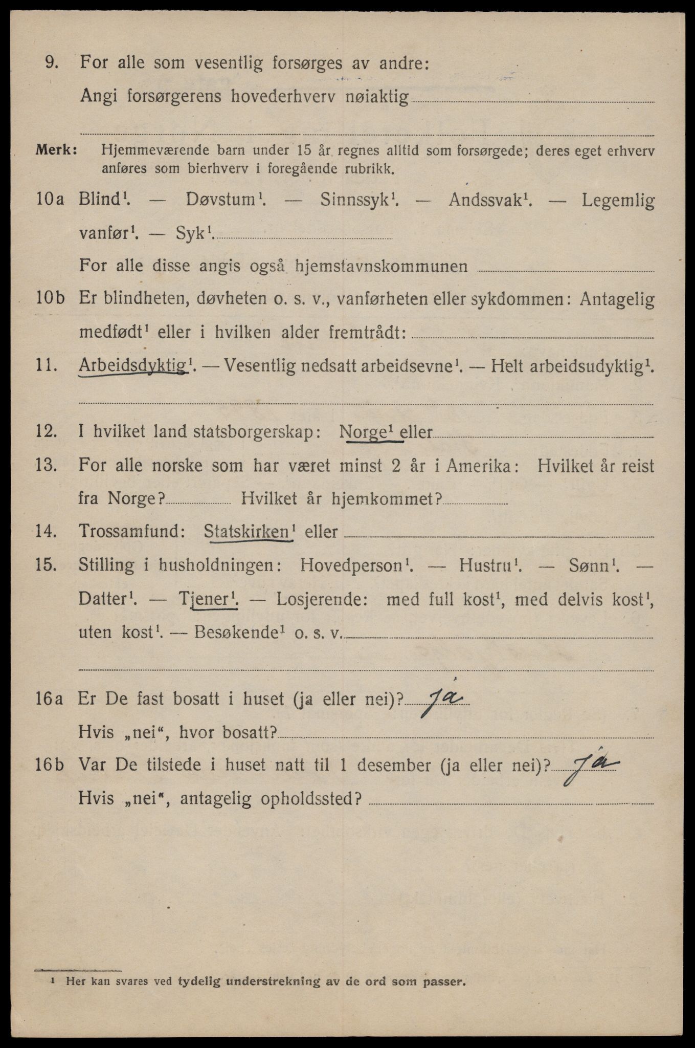 SAT, 1920 census for Trondheim, 1920, p. 45259