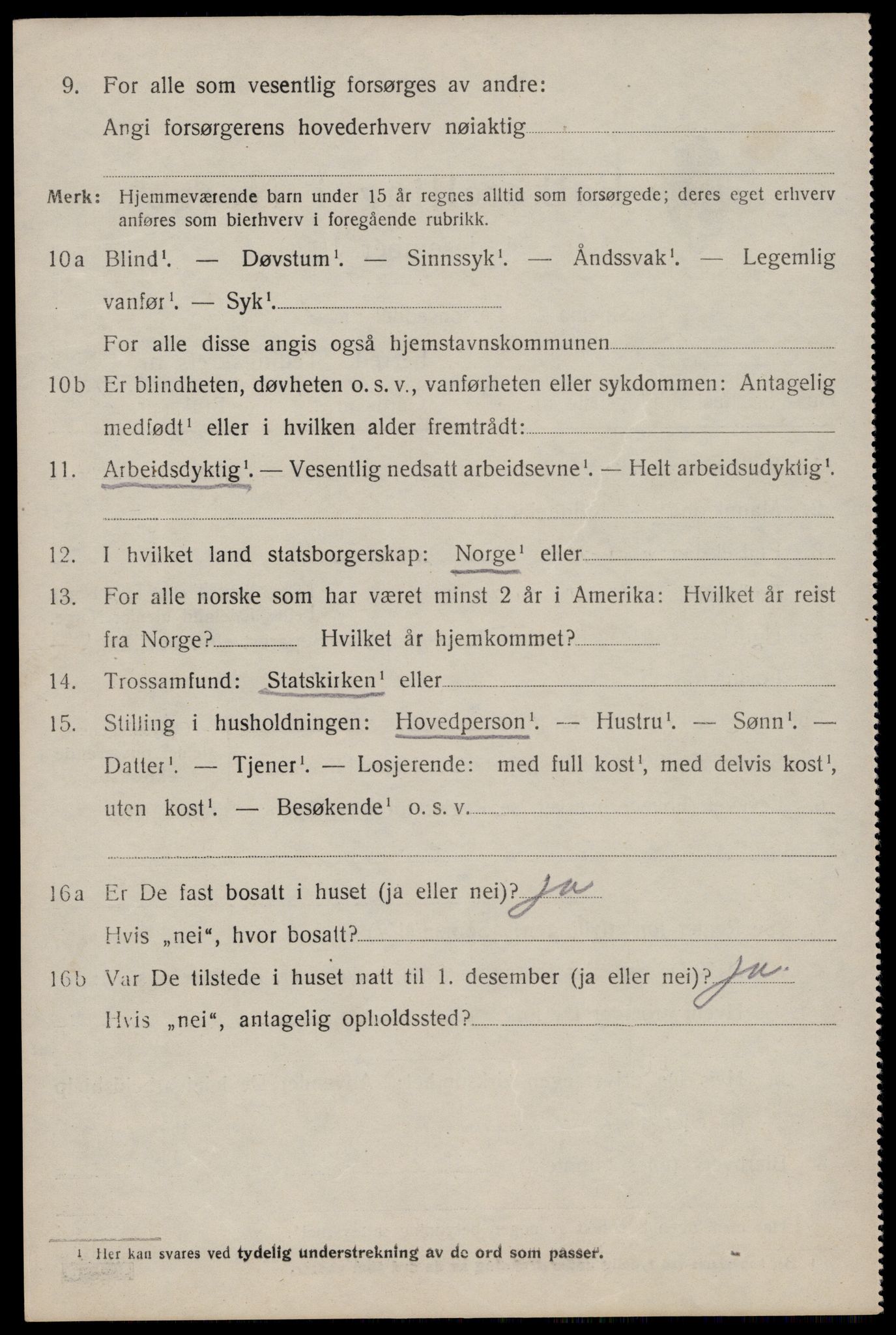 SAST, 1920 census for Hetland, 1920, p. 3588