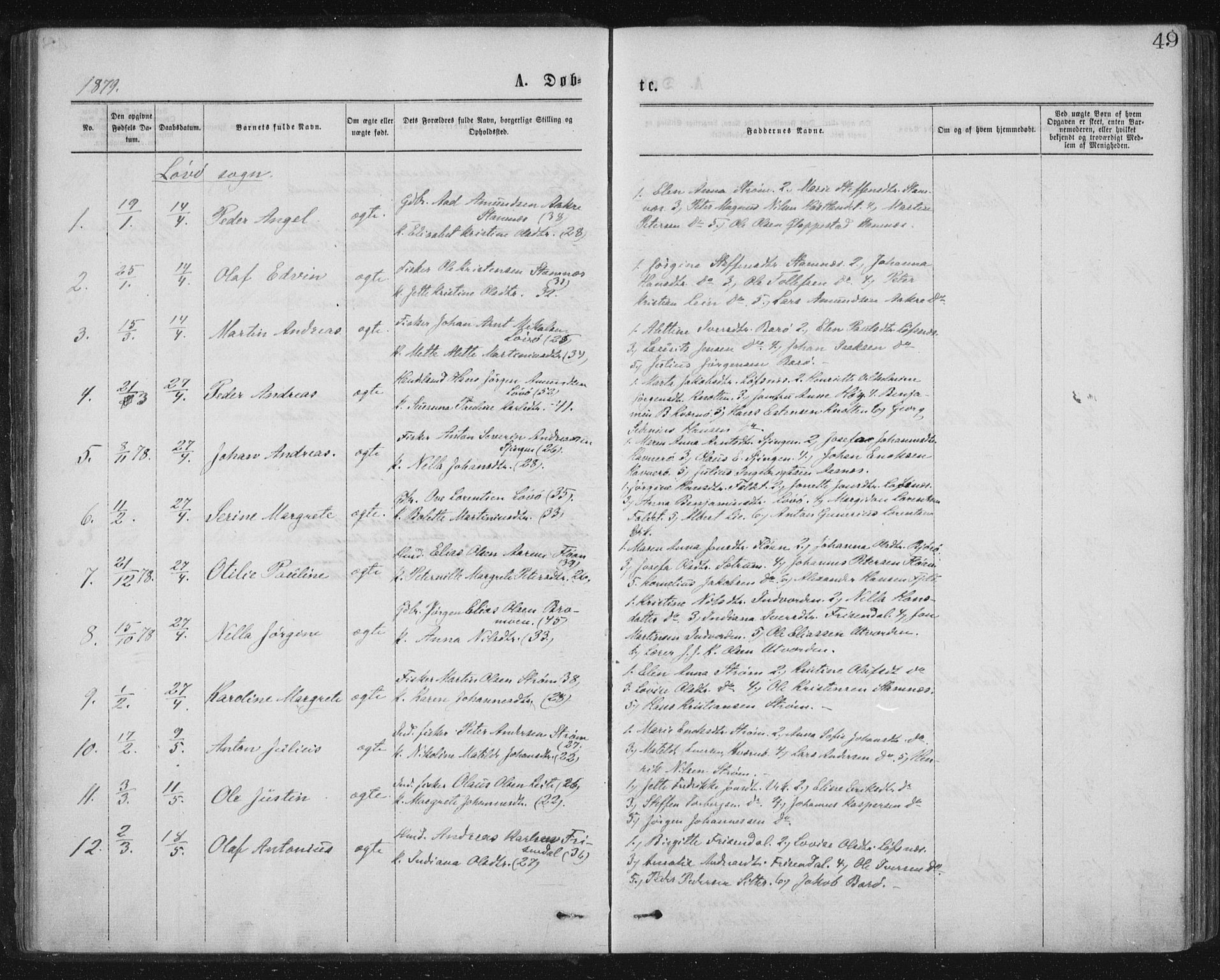 Ministerialprotokoller, klokkerbøker og fødselsregistre - Nord-Trøndelag, AV/SAT-A-1458/771/L0596: Parish register (official) no. 771A03, 1870-1884, p. 49